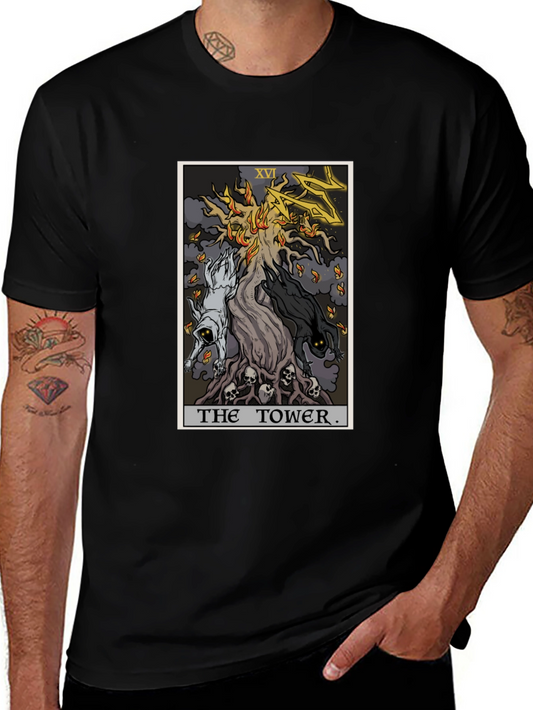 The Tower Tarot Card T-Shirt