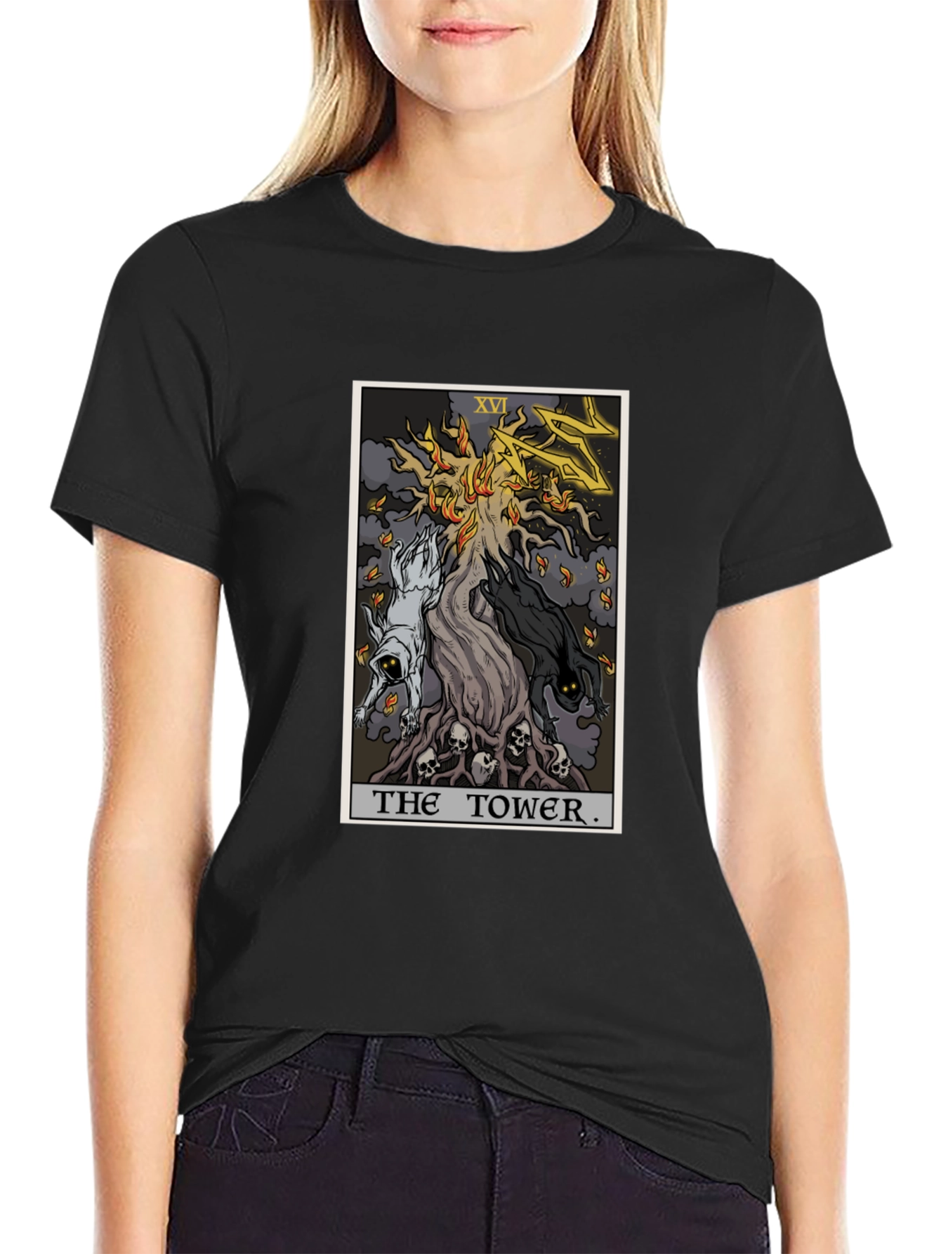 The Tower Tarot Card T-Shirt