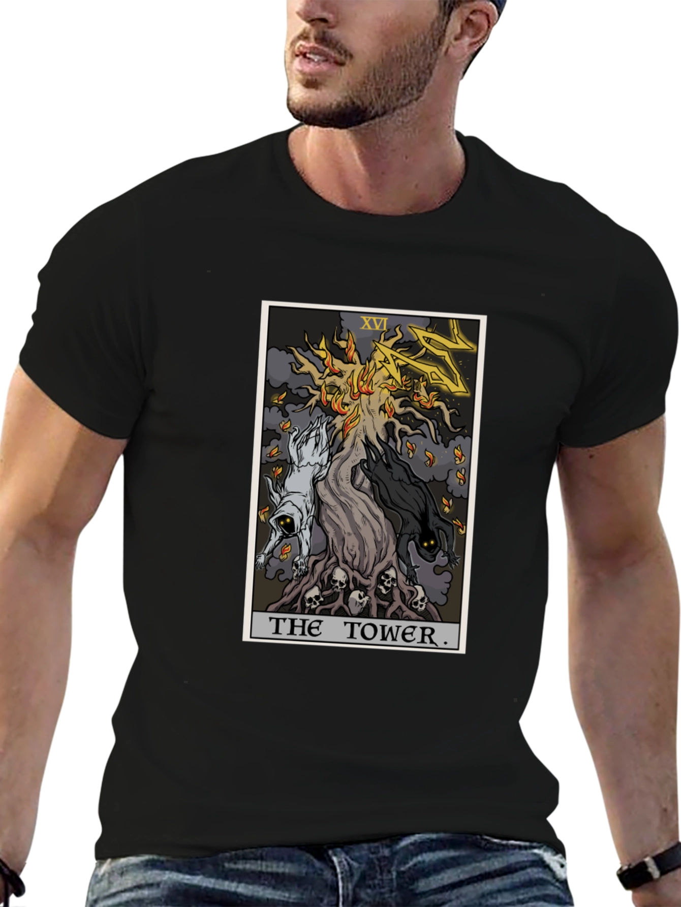 The Tower Tarot Card T-Shirt
