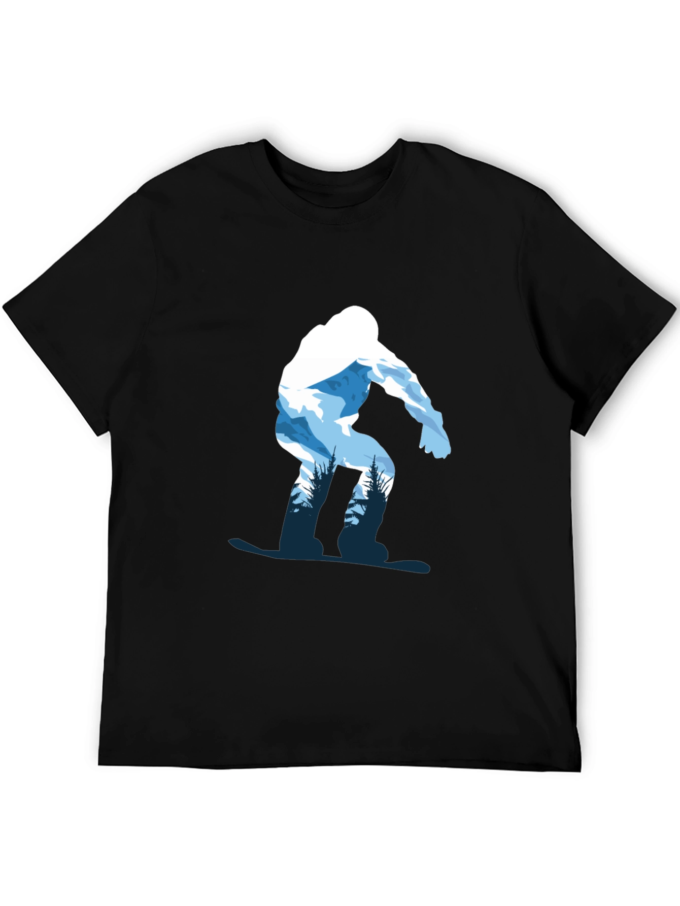 Snowboarder Graphic Tee - Black Cotton T-Shirt
