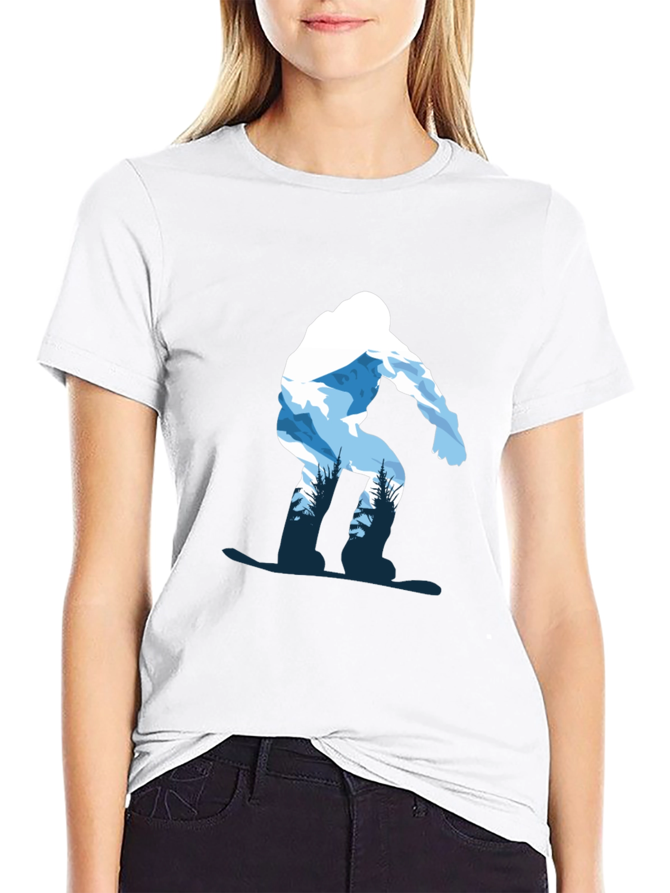 Snowboarder Graphic Tee - Black Cotton T-Shirt