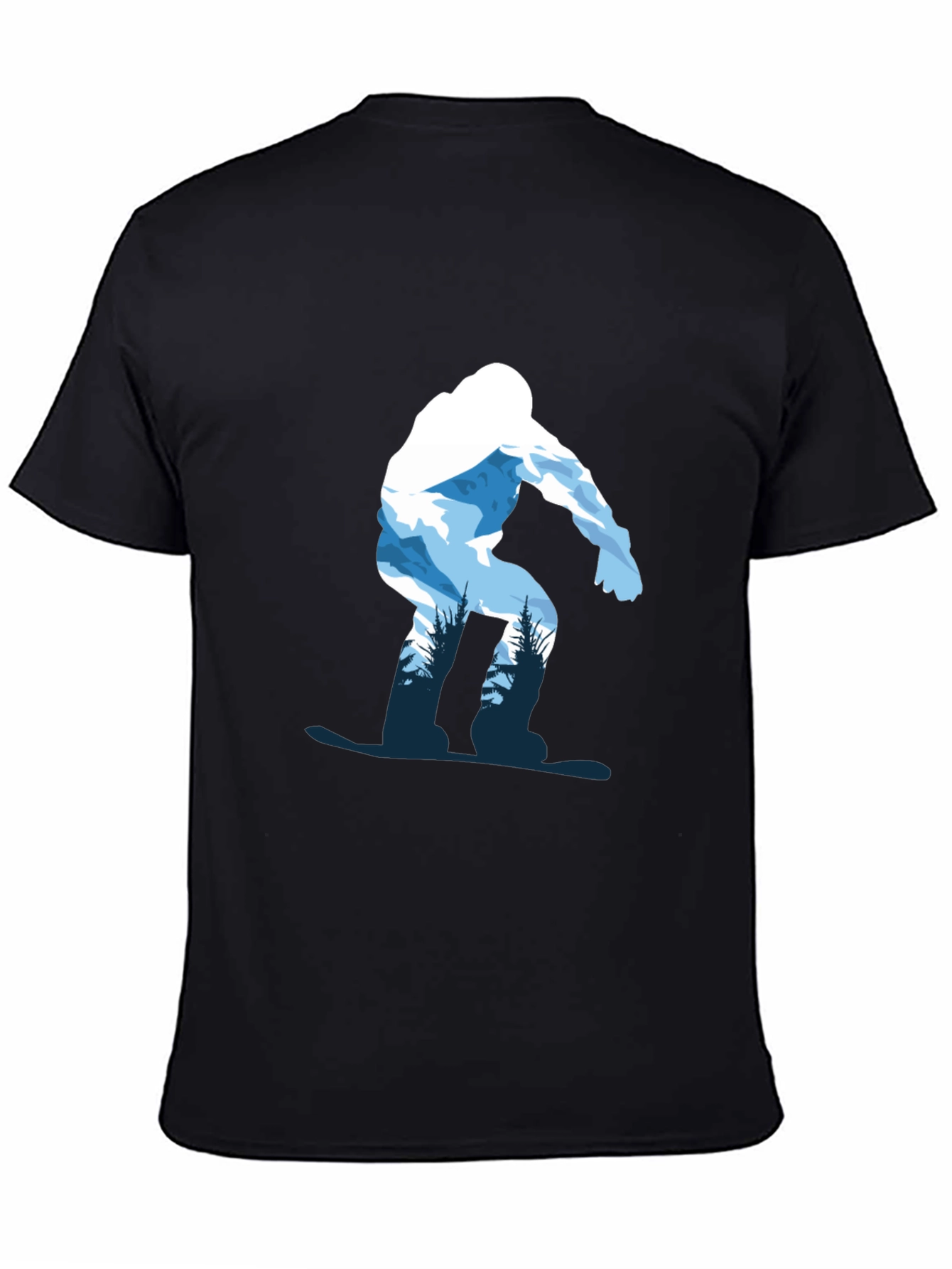 Snowboarder Graphic Tee - Black Cotton T-Shirt