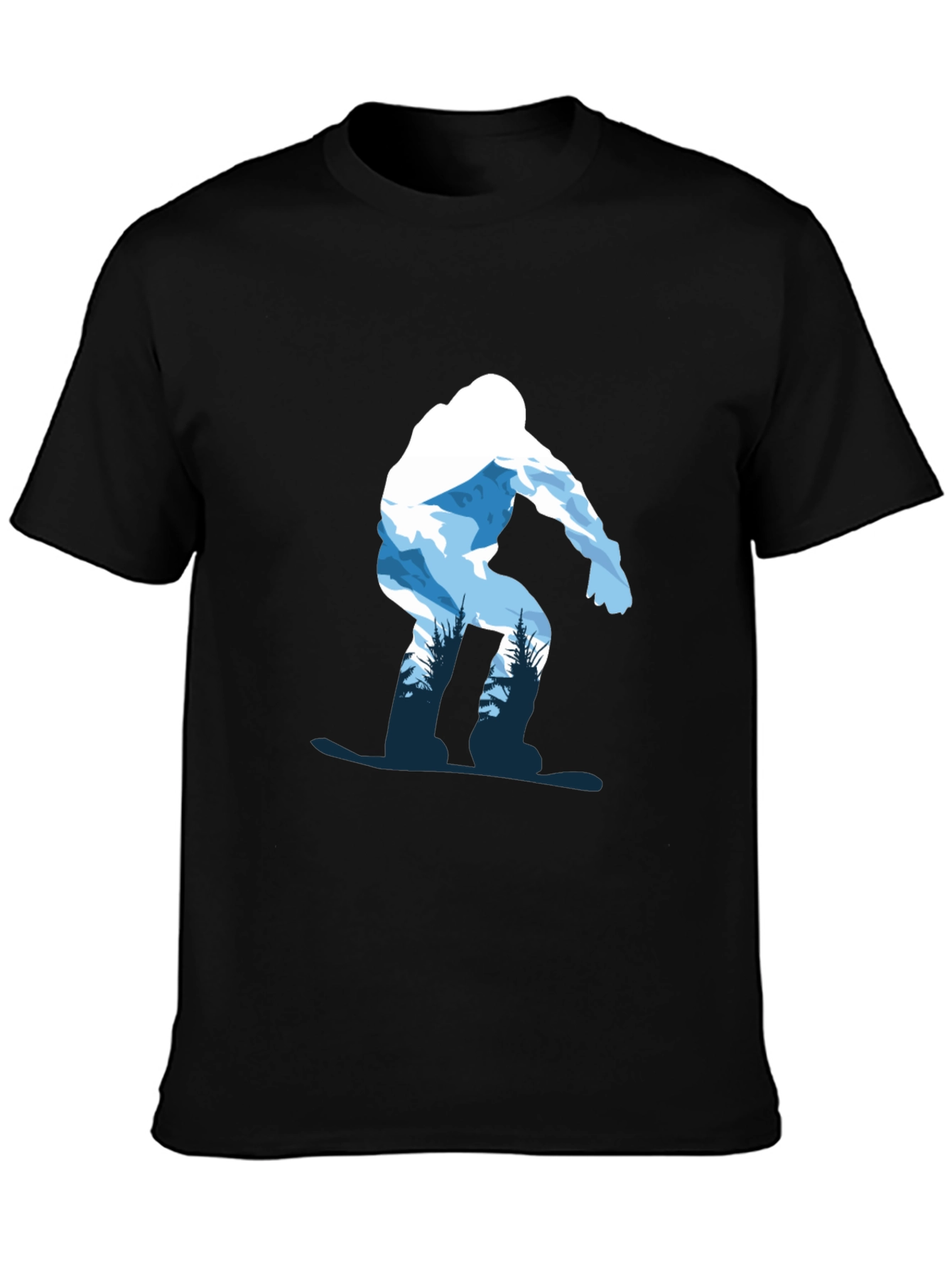 Snowboarder Graphic Tee - Black Cotton T-Shirt