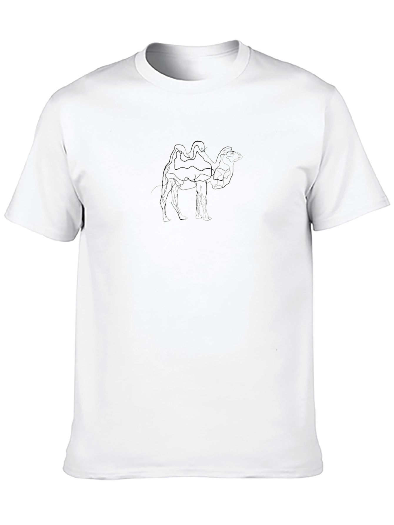 Camel Outline Graphic Black T-Shirt