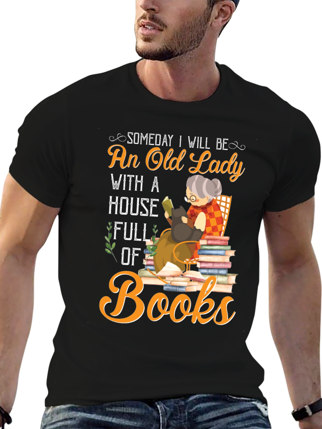 An Old Lady With Books T-shirt