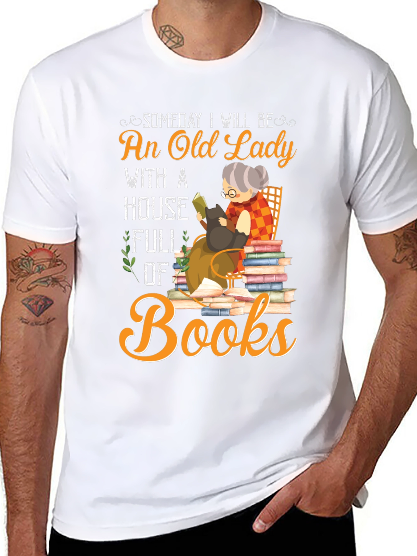 An Old Lady With Books T-shirt