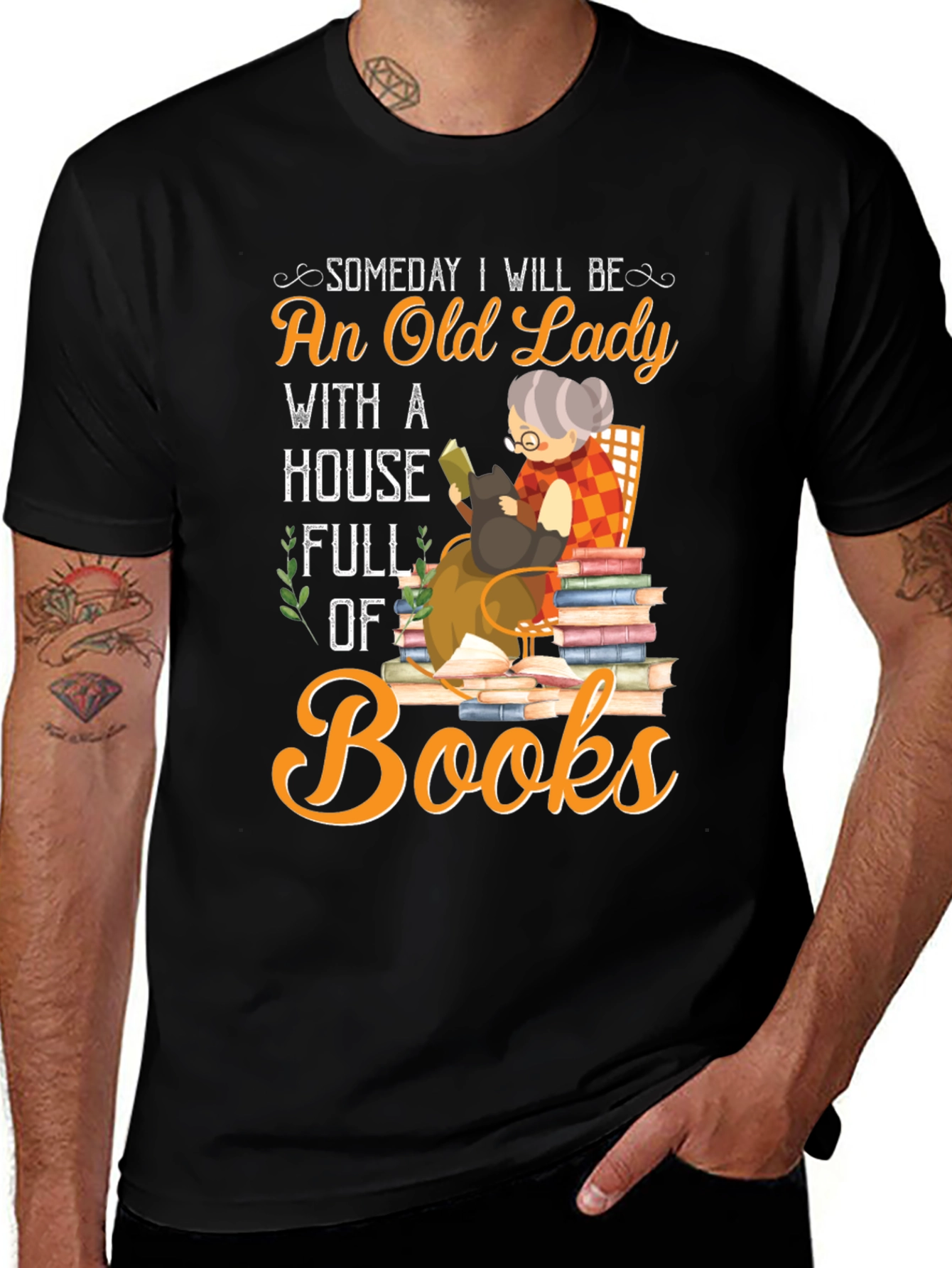 An Old Lady With Books T-shirt