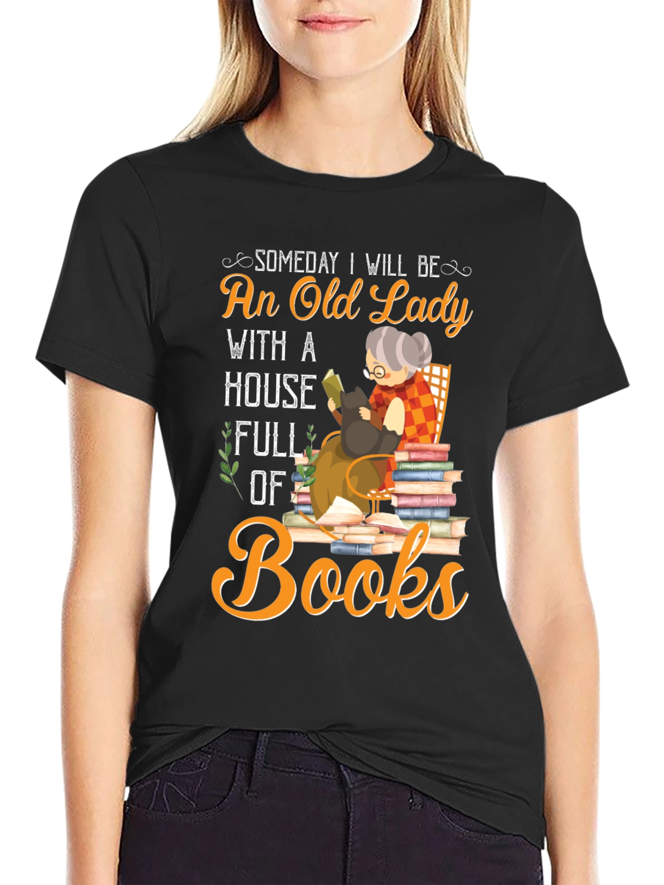 An Old Lady With Books T-shirt