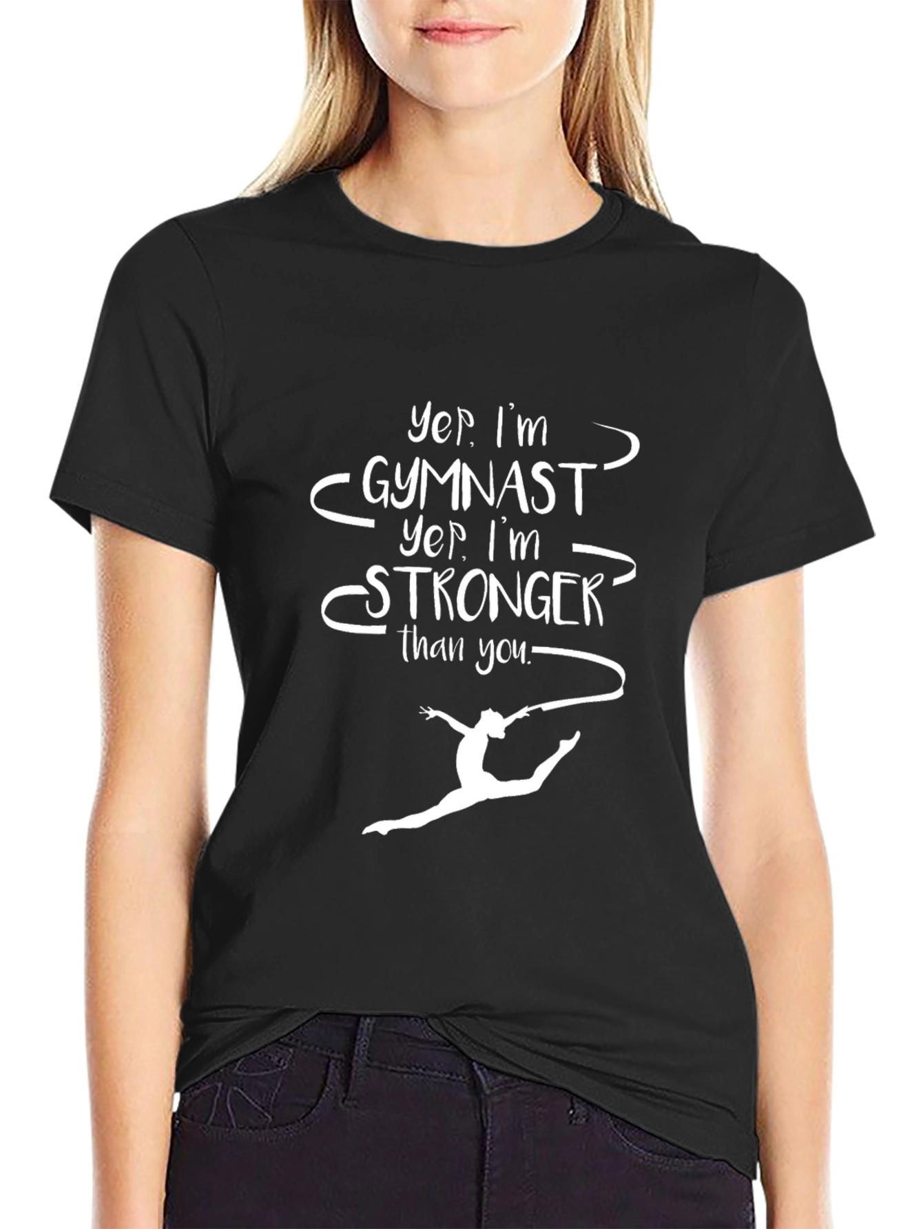 Gymnast Stronger Than You T-Shirt - Black