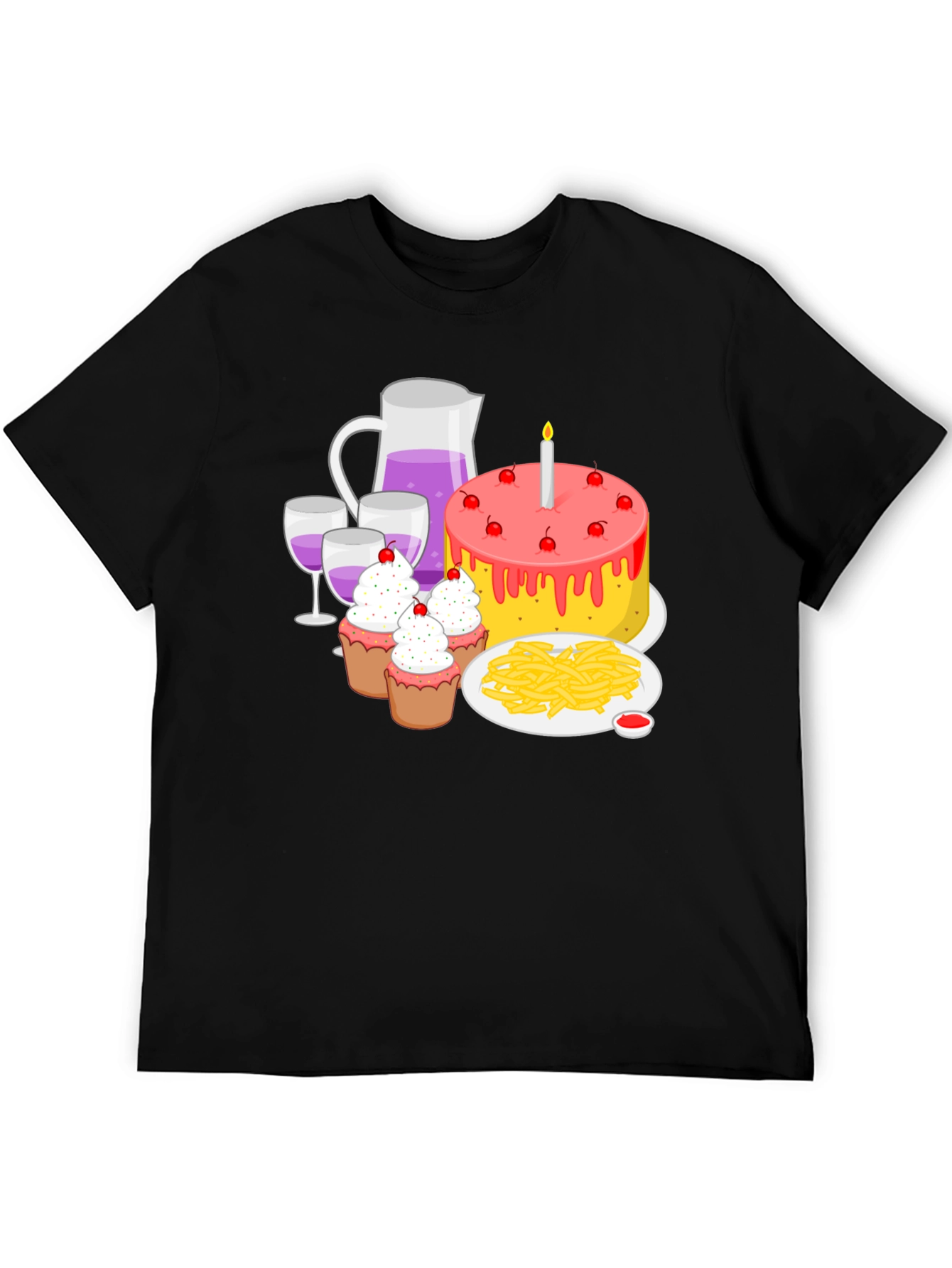 Birthday Party T-Shirt: Cake Wine and Fun!