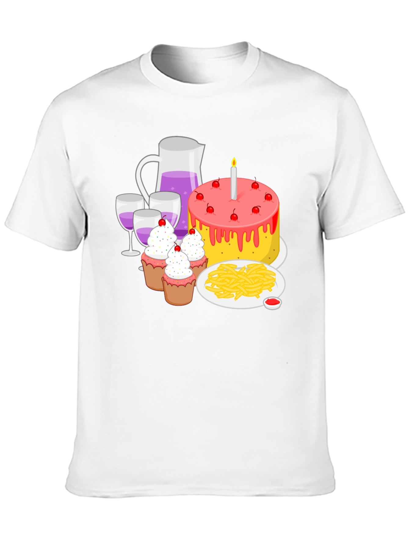 Birthday Party T-Shirt: Cake Wine and Fun!