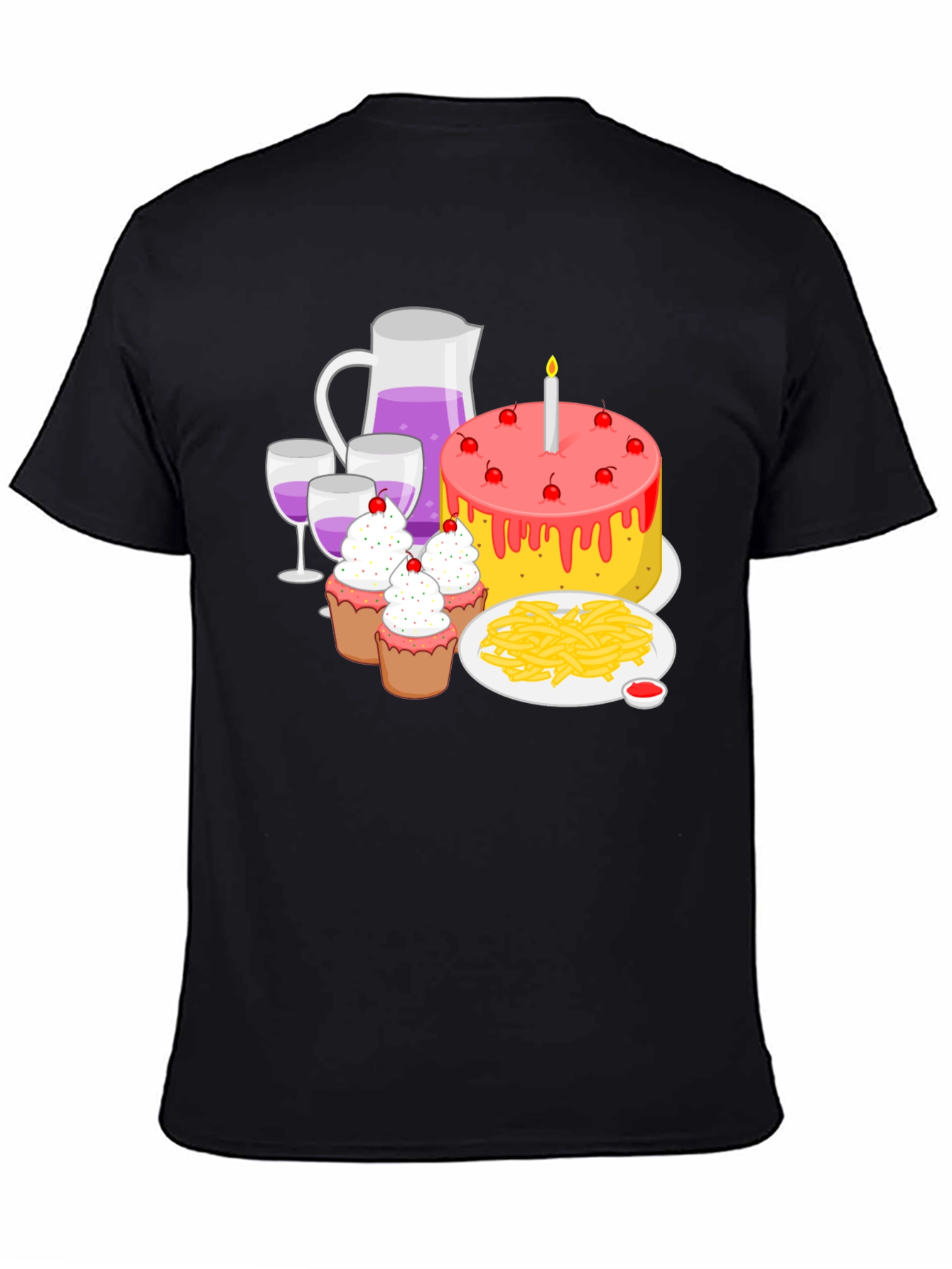 Birthday Party T-Shirt: Cake Wine and Fun!