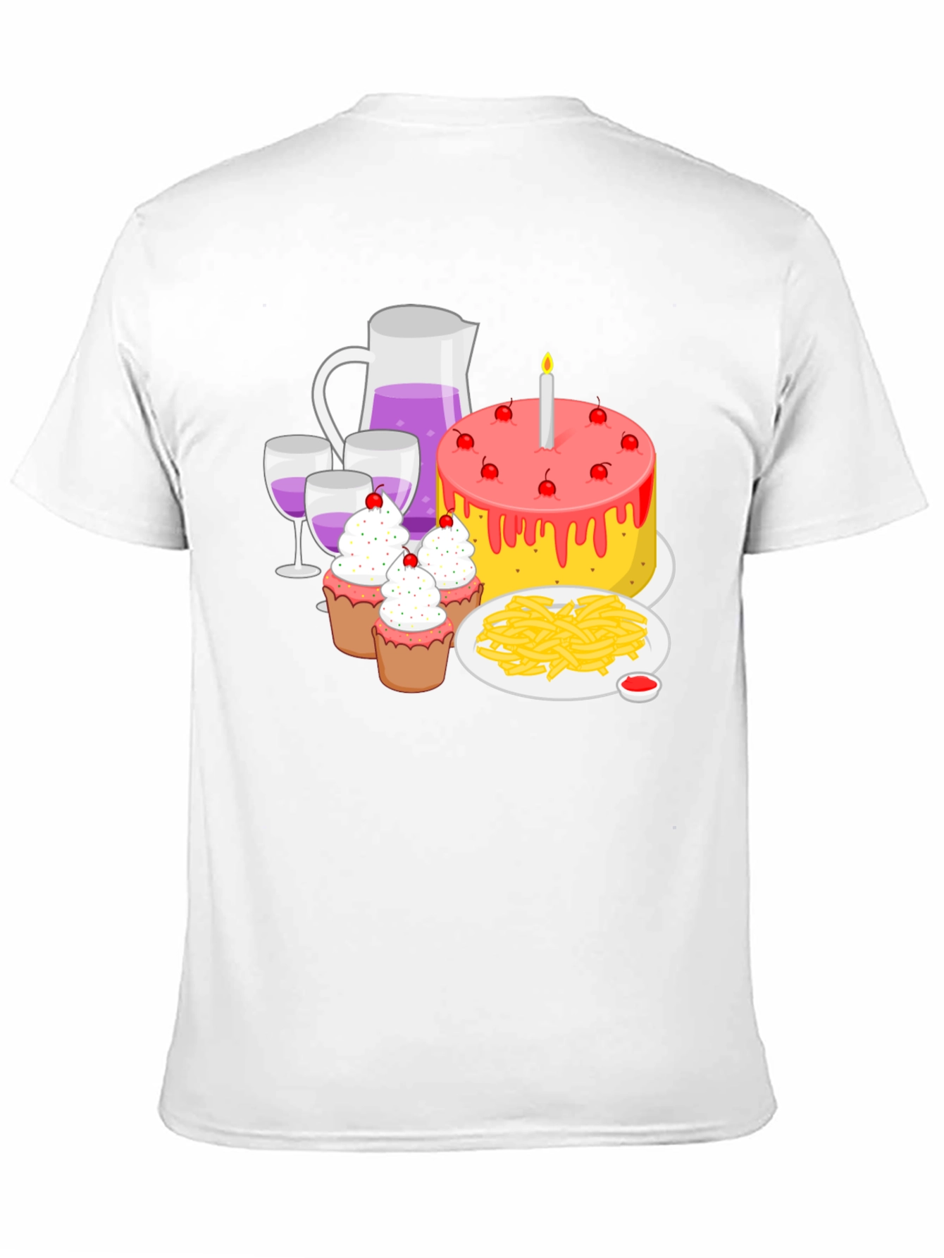 Birthday Party T-Shirt: Cake Wine and Fun!