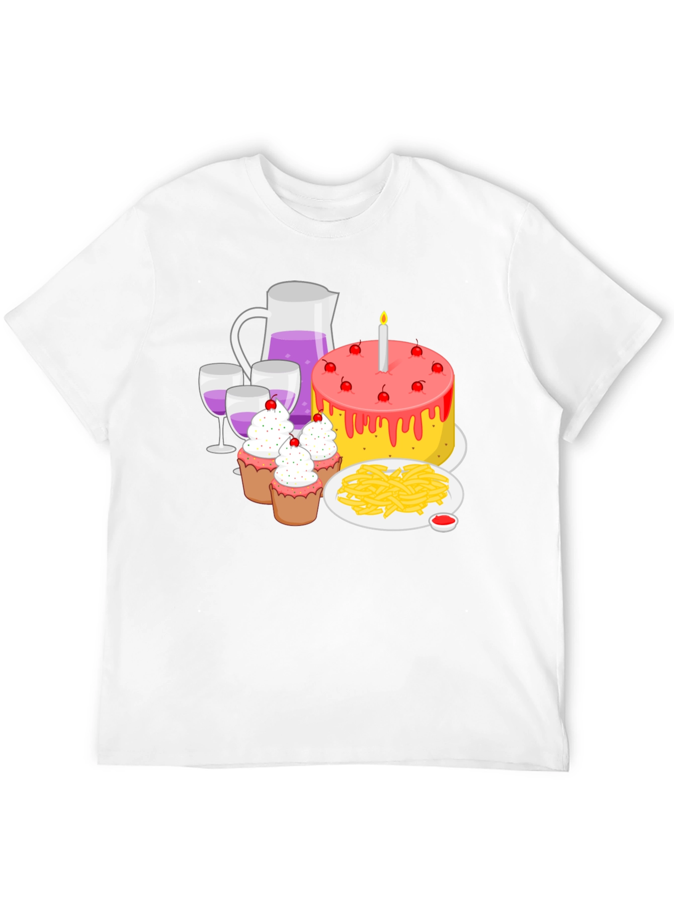 Birthday Party T-Shirt: Cake Wine and Fun!