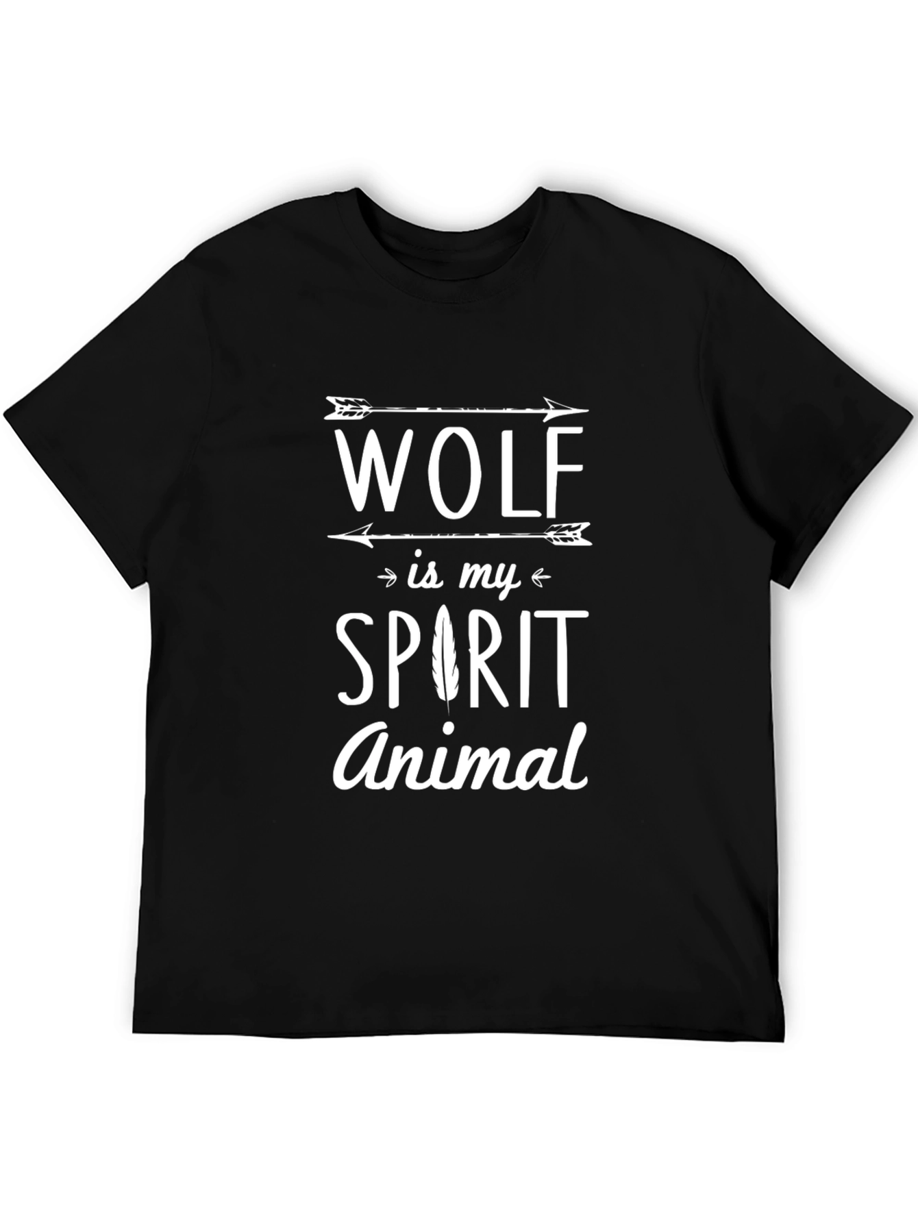 Wolf Spirit Animal Graphic T-Shirt - Black