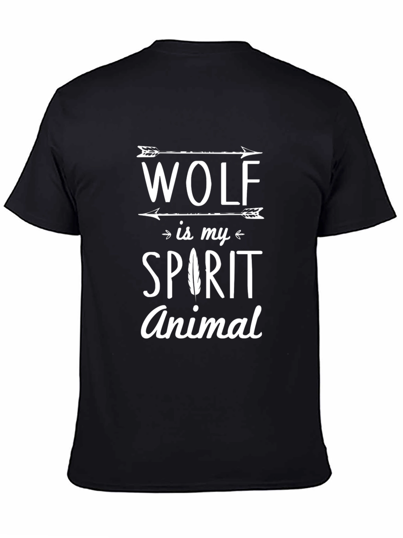 Wolf Spirit Animal Graphic T-Shirt - Black
