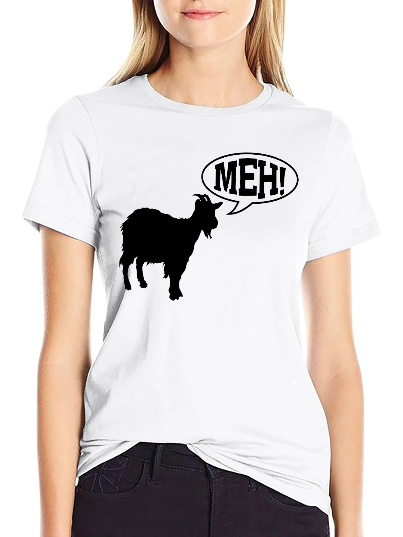 Meh Goat T-Shirt - Black Graphic Tee