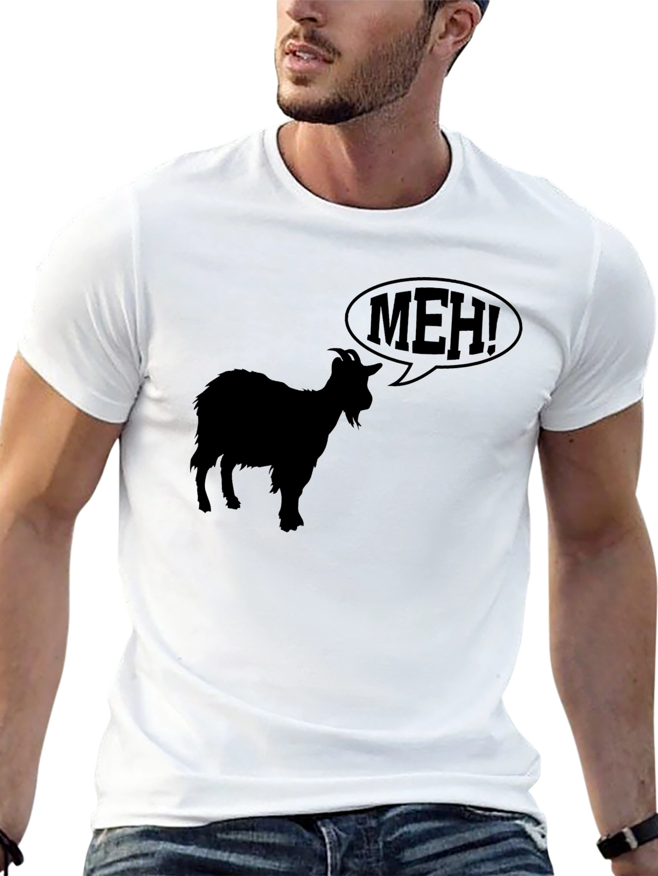 Meh Goat T-Shirt - Black Graphic Tee