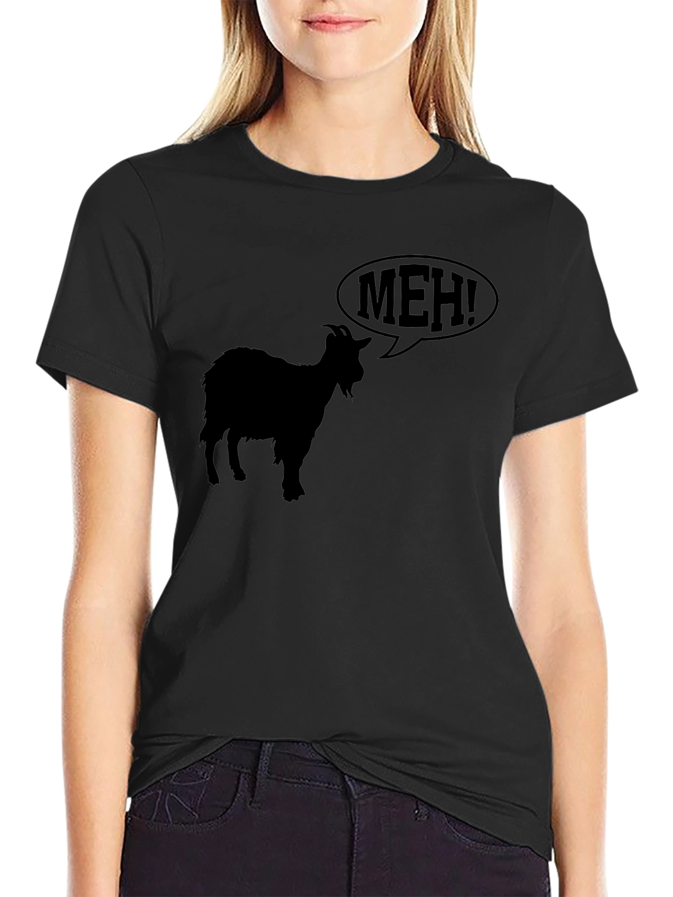 Meh Goat T-Shirt - Black Graphic Tee