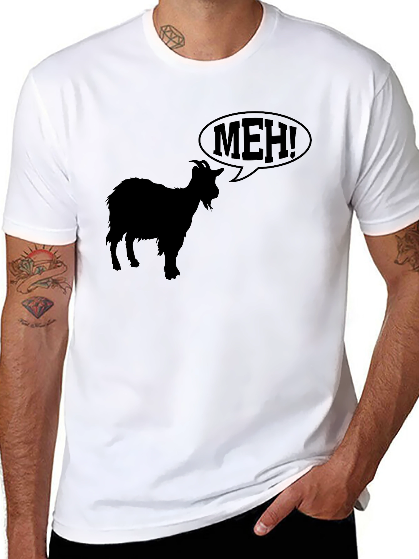 Meh Goat T-Shirt - Black Graphic Tee
