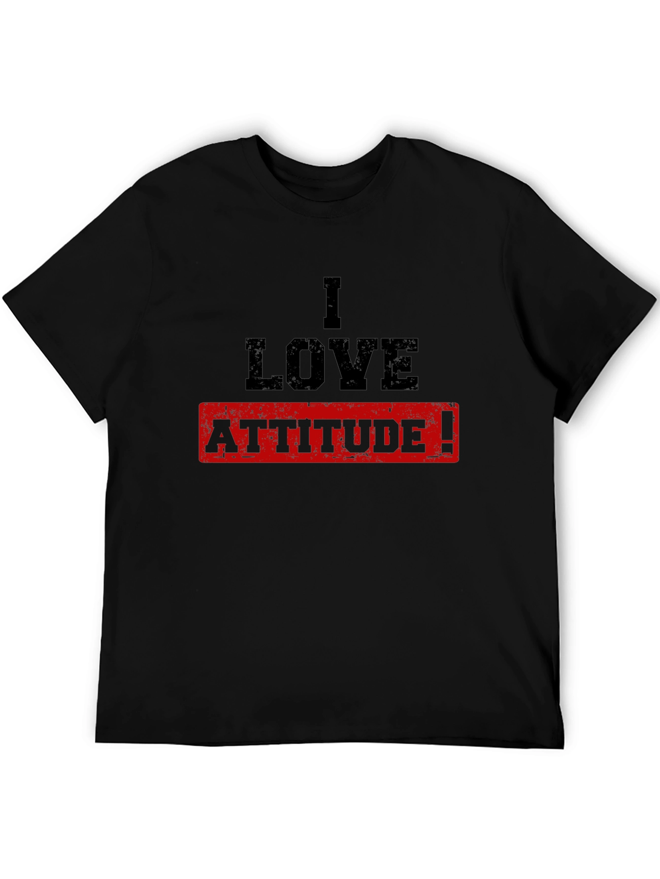 I Love Attitude T-Shirt - Black Cotton Tee