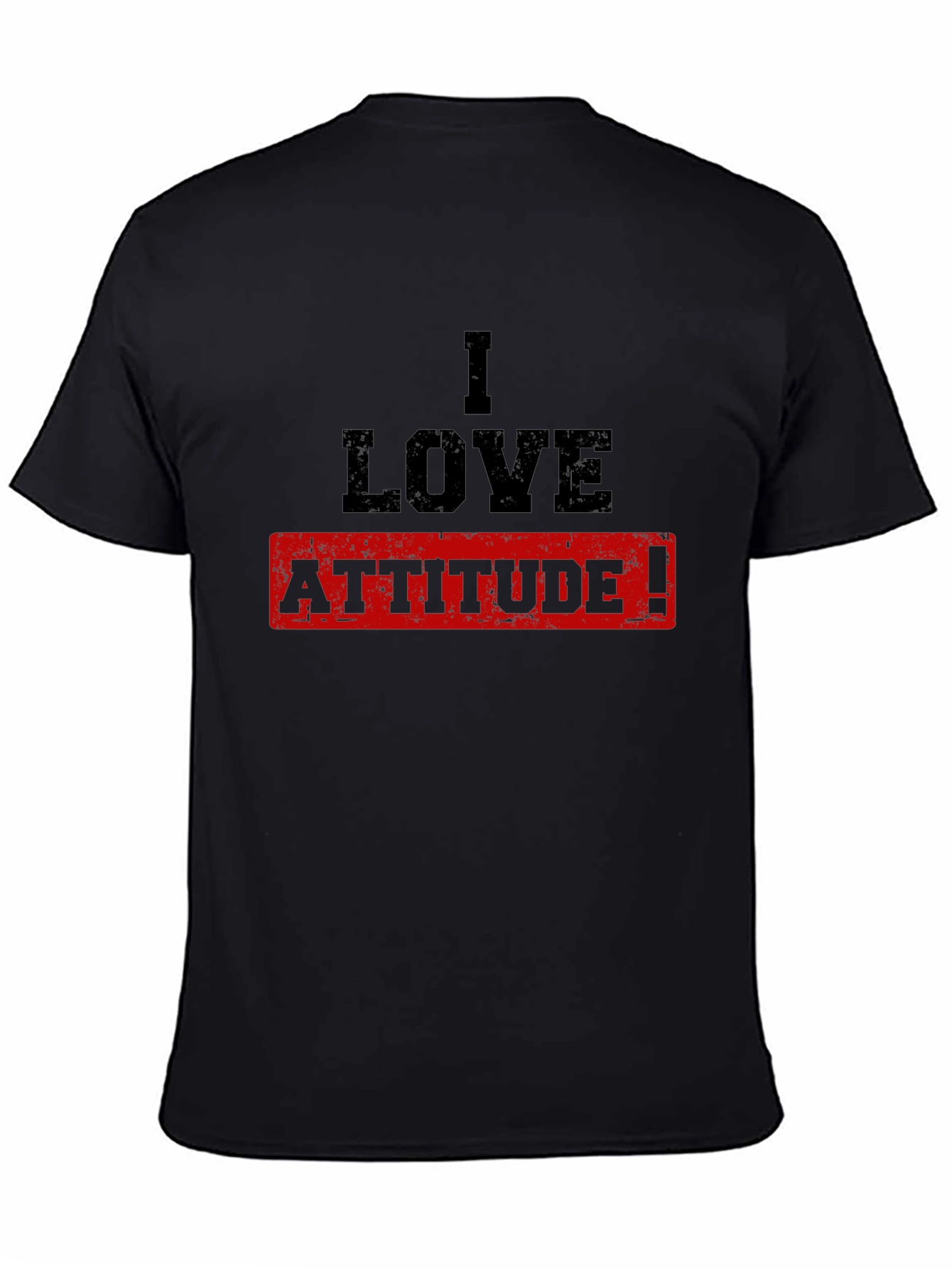 I Love Attitude T-Shirt - Black Cotton Tee