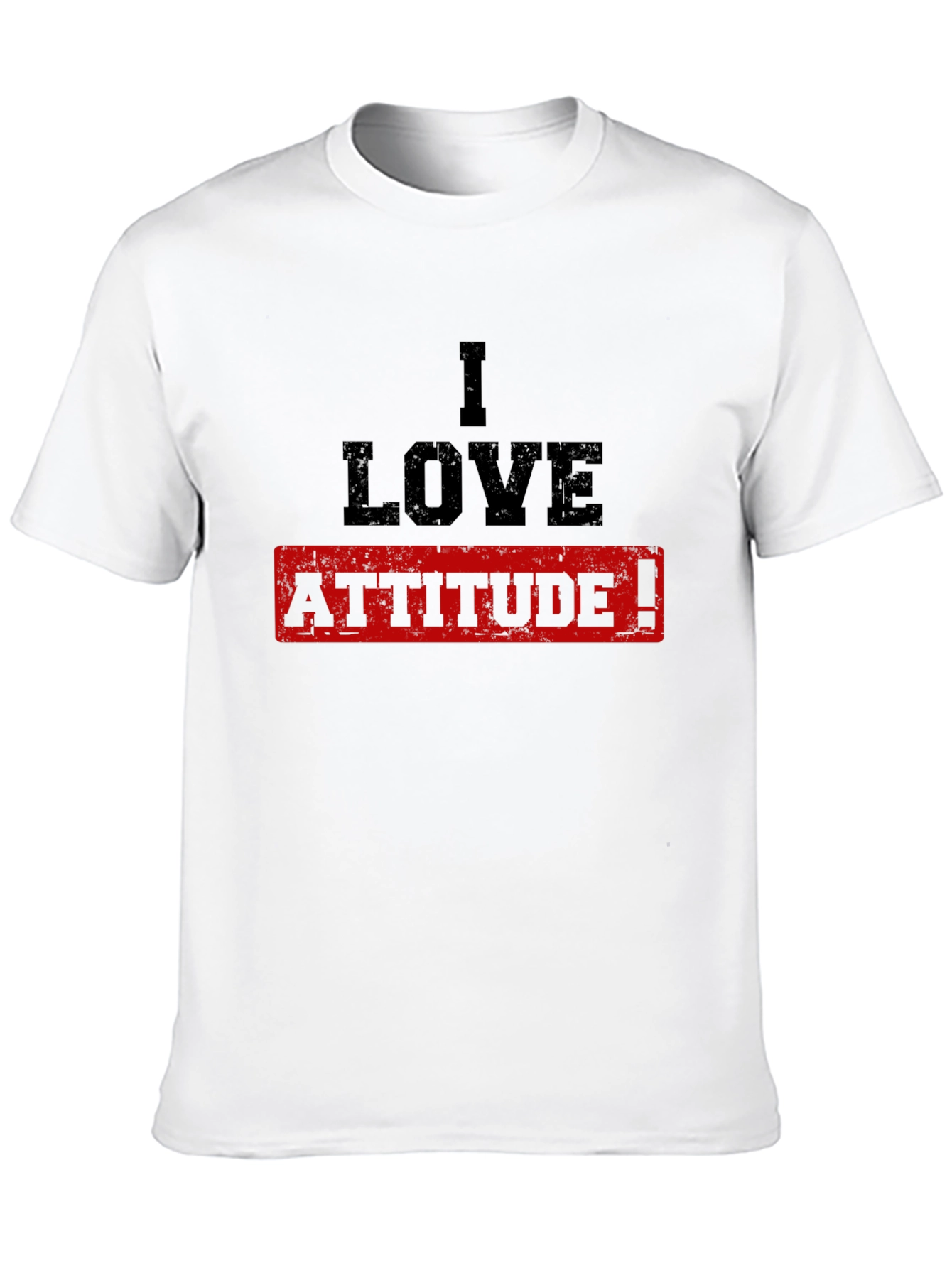 I Love Attitude T-Shirt - Black Cotton Tee