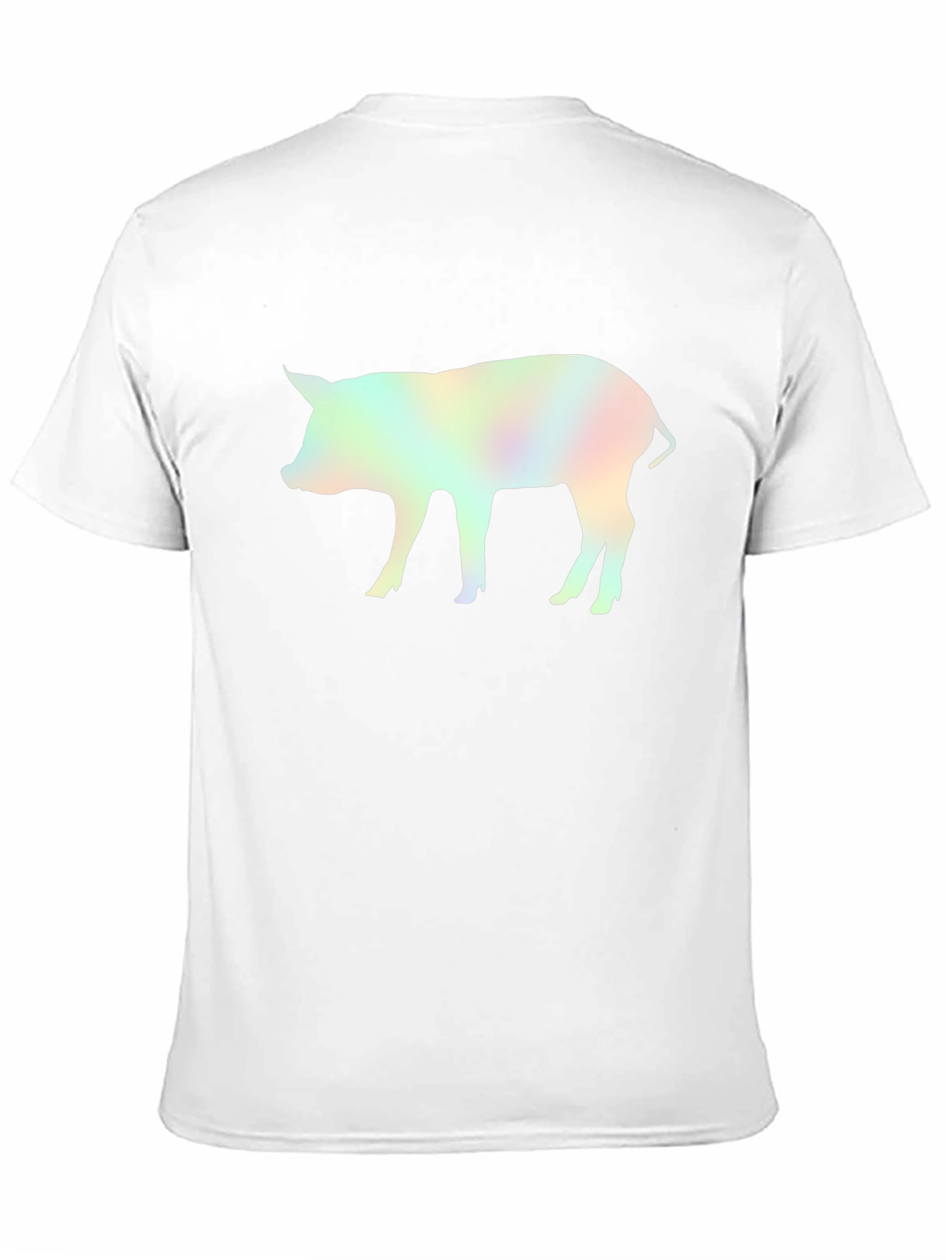 Holographic Pig Graphic Black T-Shirt