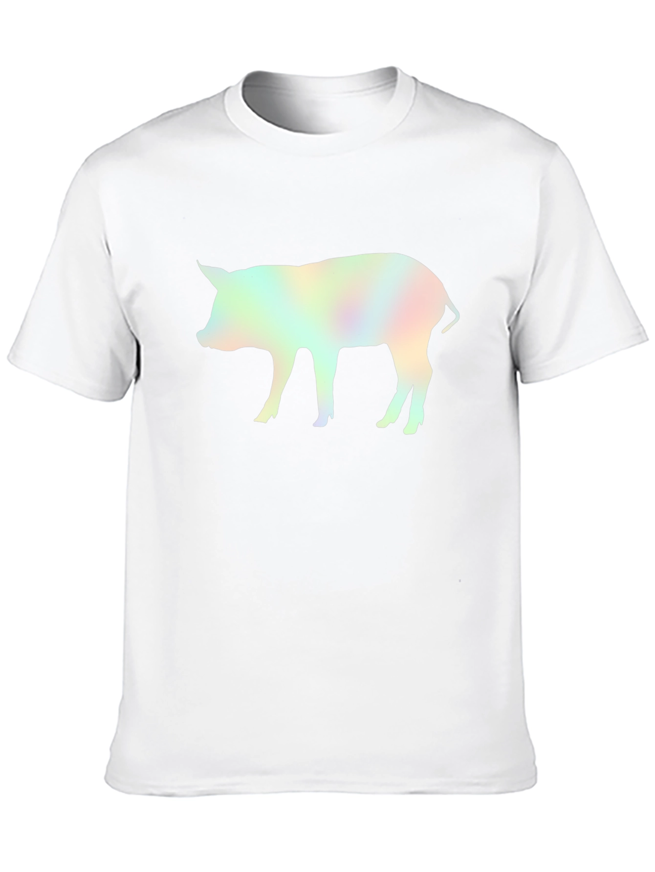 Holographic Pig Graphic Black T-Shirt