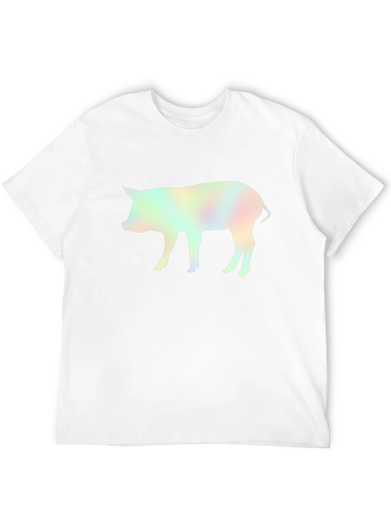 Holographic Pig Graphic Black T-Shirt