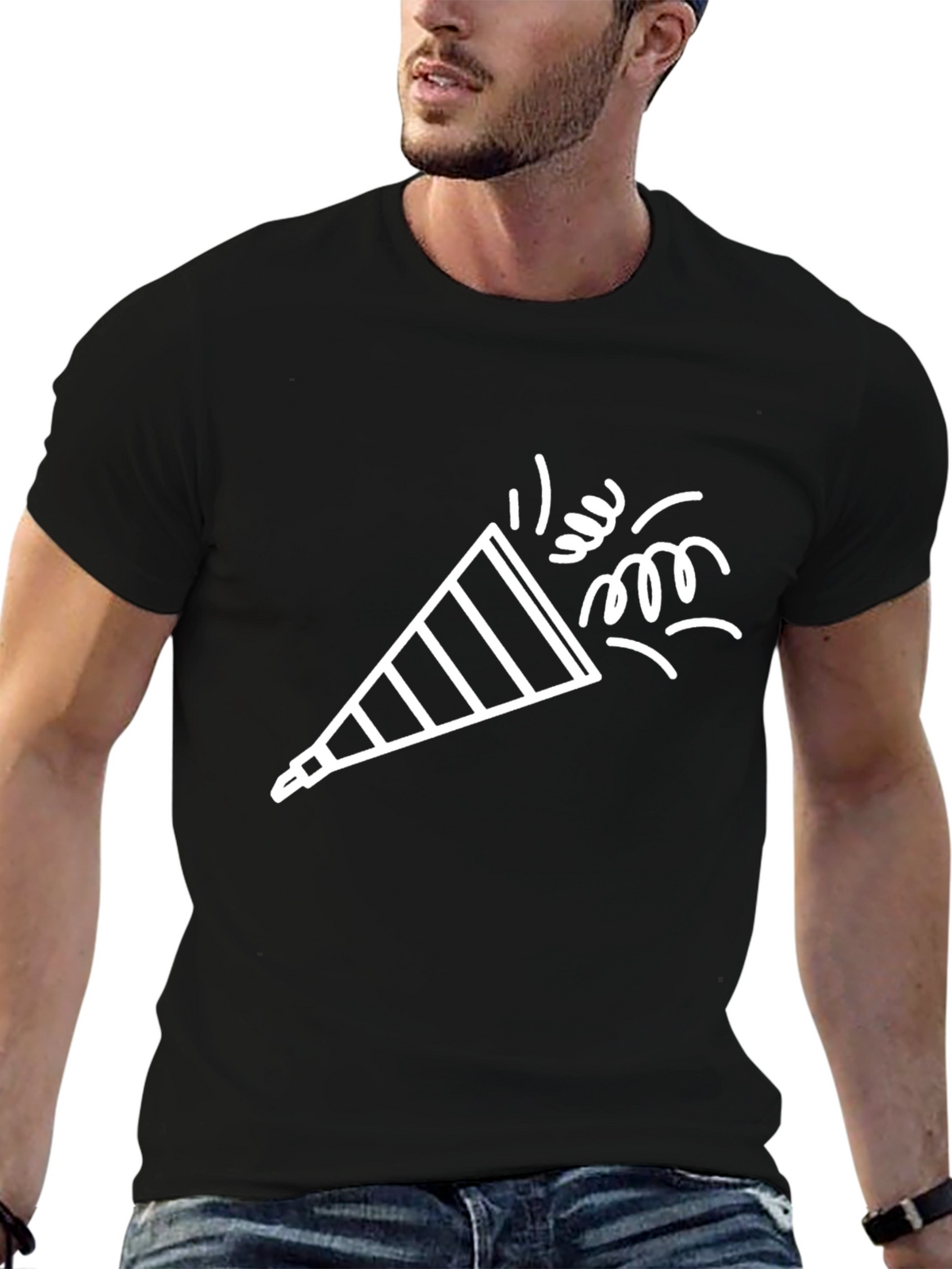 Party Popper Graphic Tee - Celebration Shirt