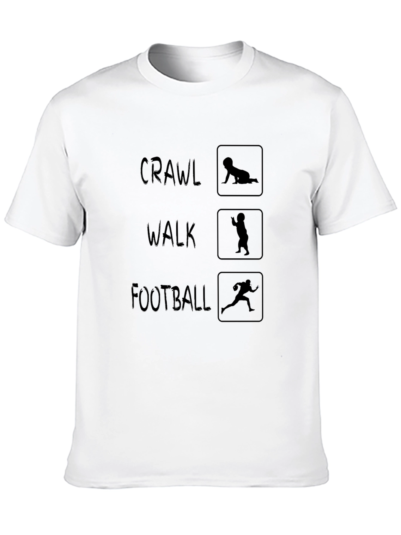 Crawl Walk Football Mens Black T-Shirt