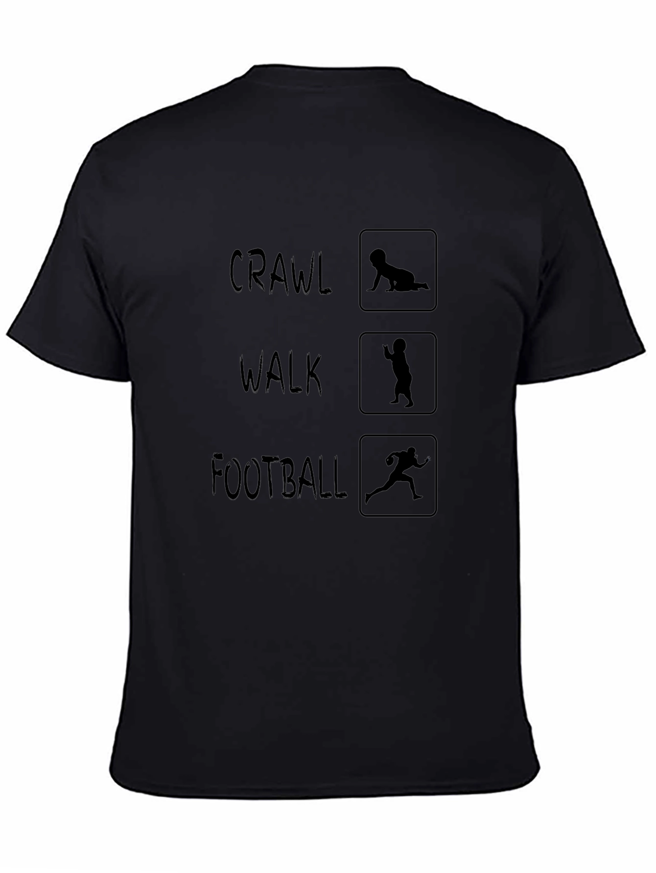 Crawl Walk Football Mens Black T-Shirt