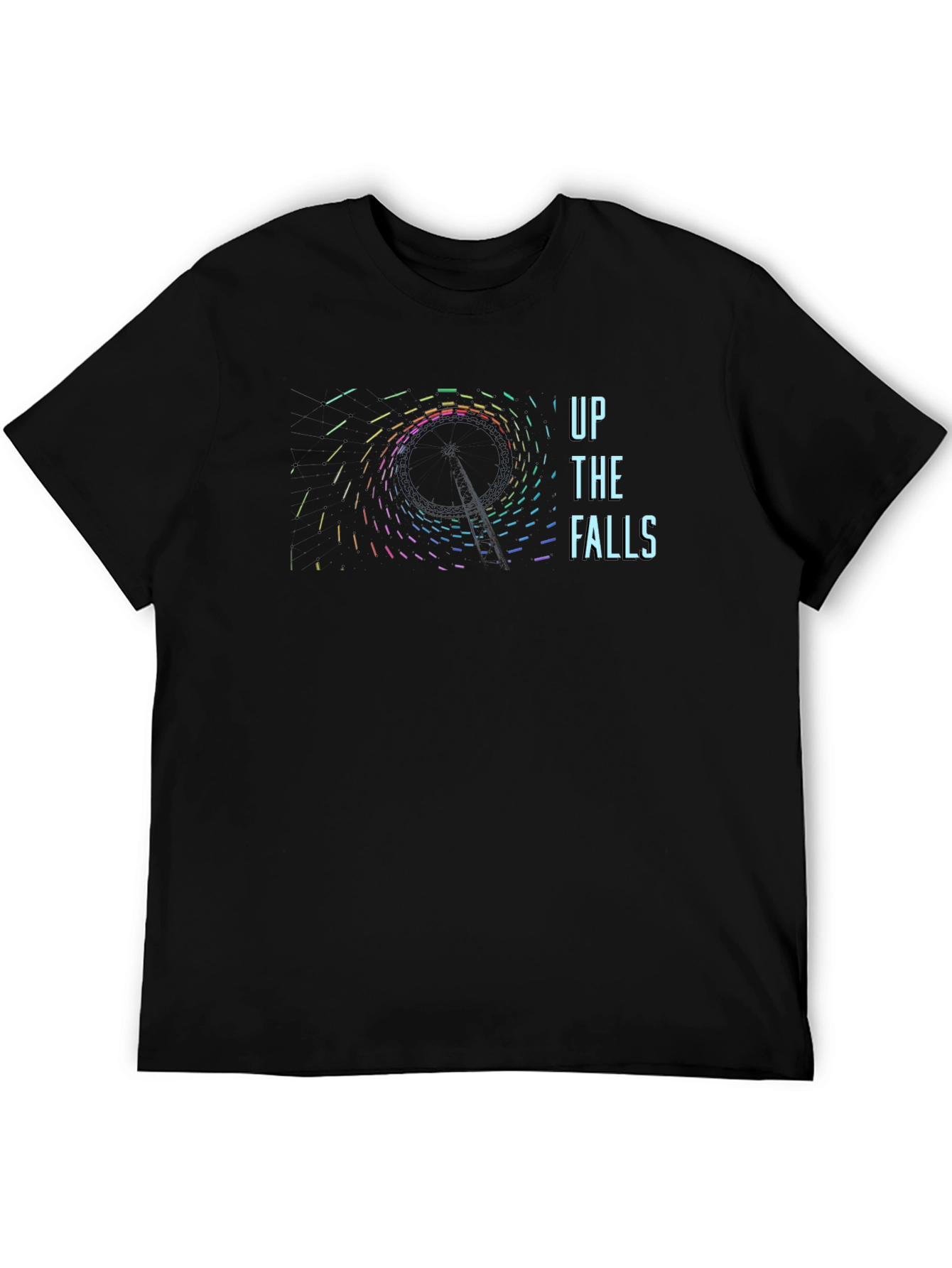 Up the Falls Graphic Tee - Black Cotton T-Shirt