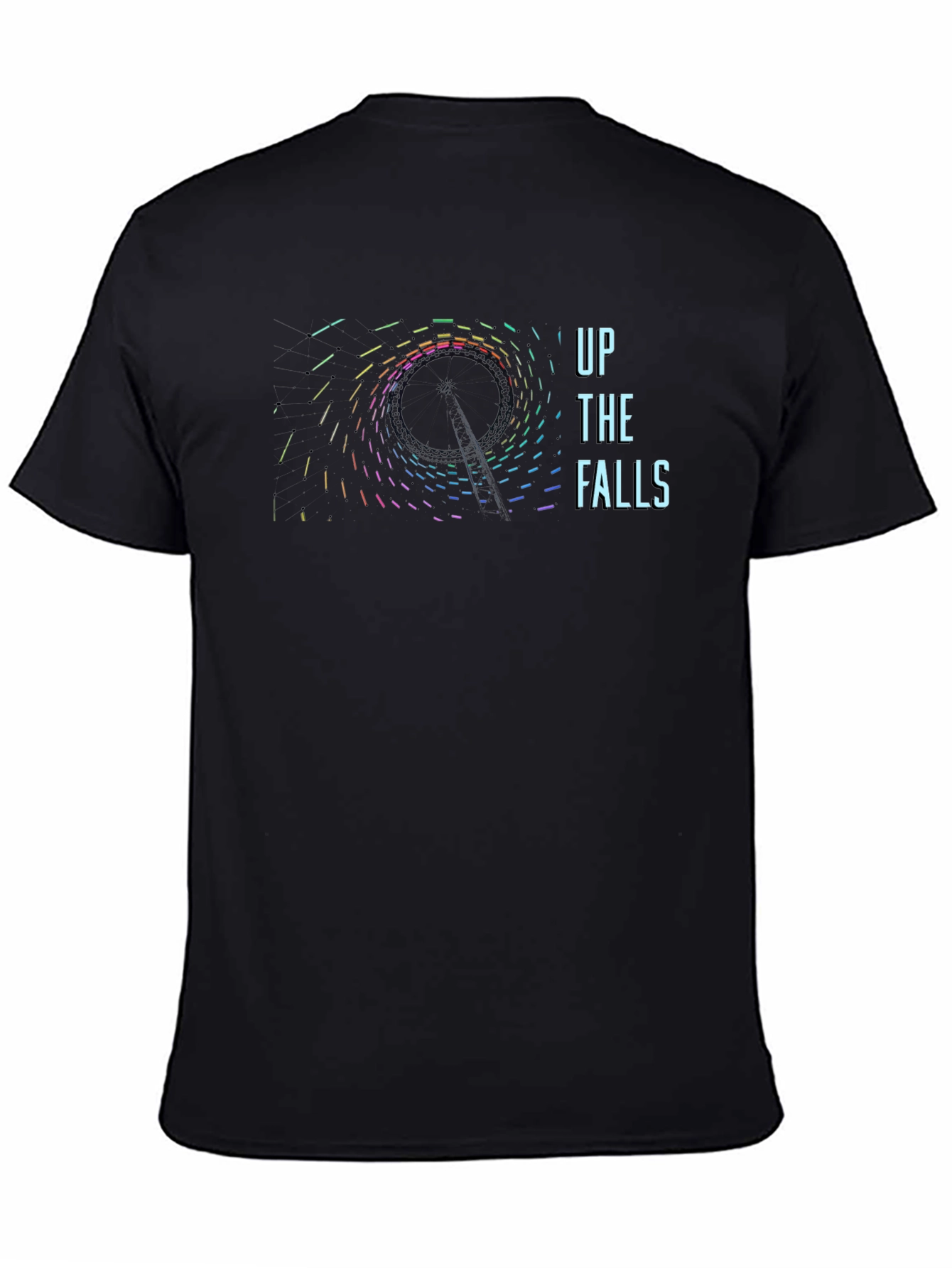 Up the Falls Graphic Tee - Black Cotton T-Shirt