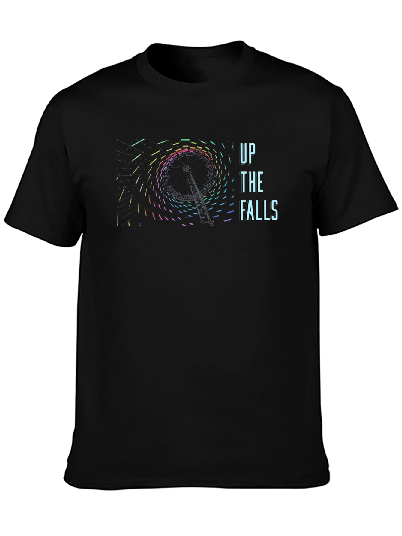 Up the Falls Graphic Tee - Black Cotton T-Shirt