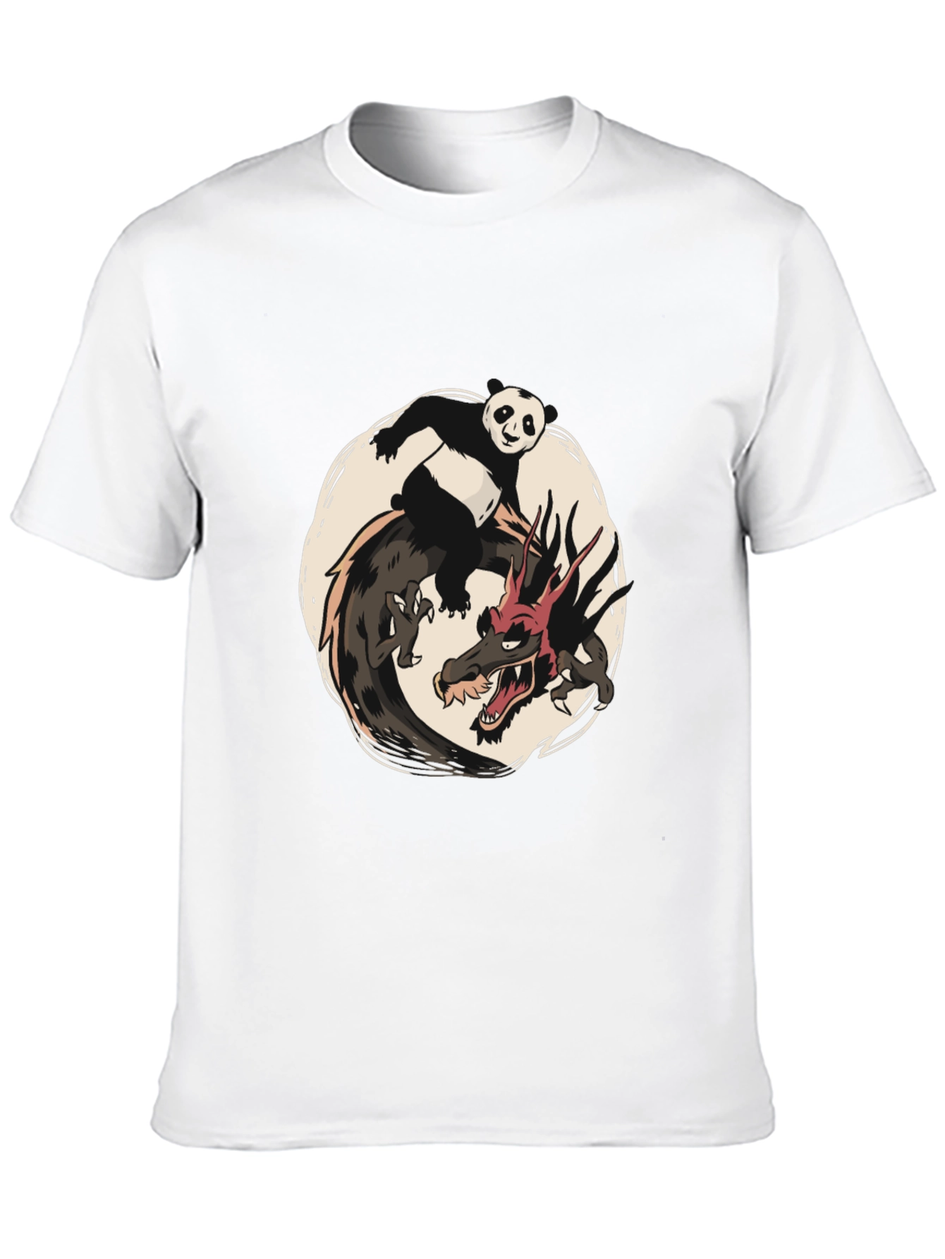 Panda and Dragon Graphic Tee - Unique Design