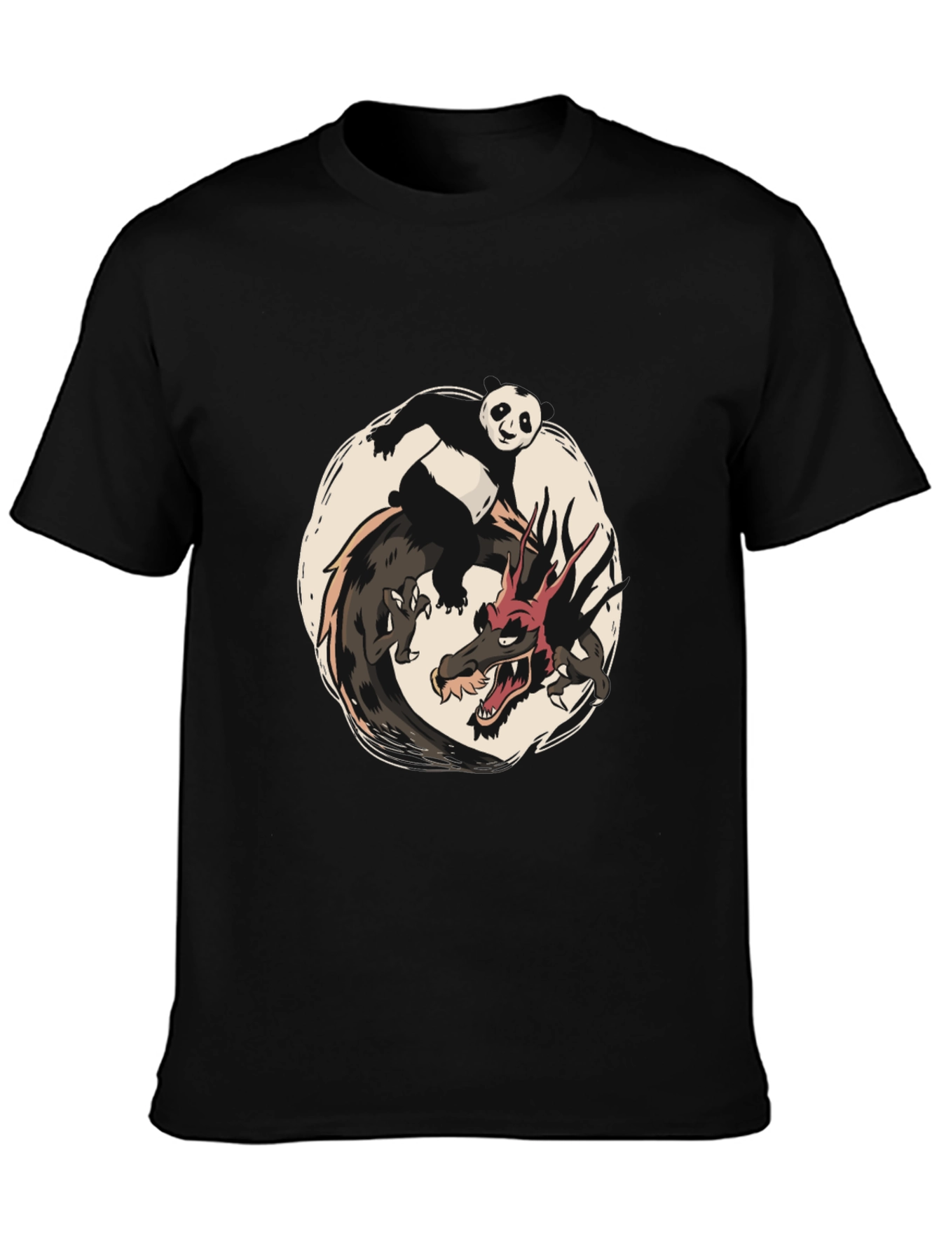 Panda and Dragon Graphic Tee - Unique Design