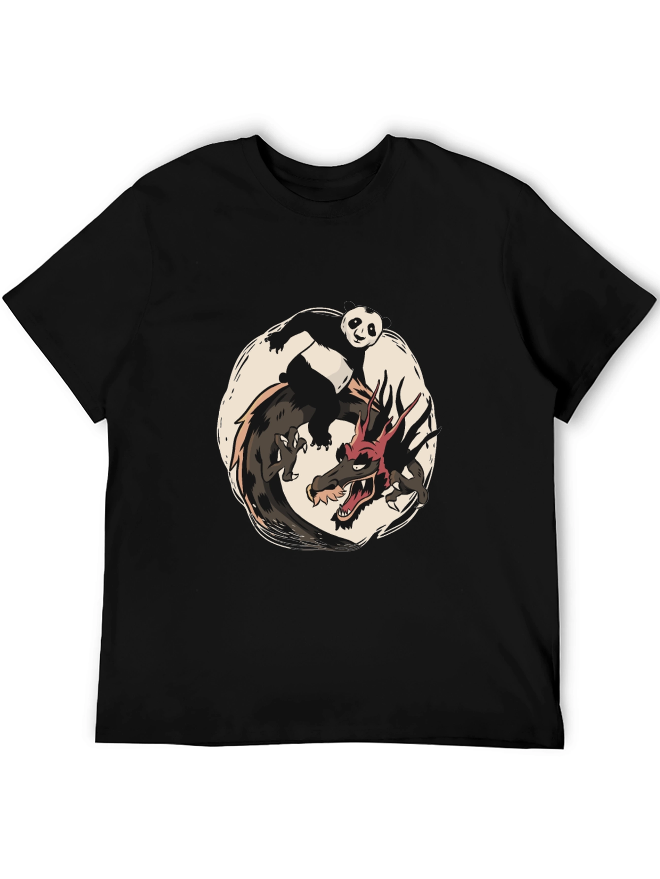 Panda and Dragon Graphic Tee - Unique Design