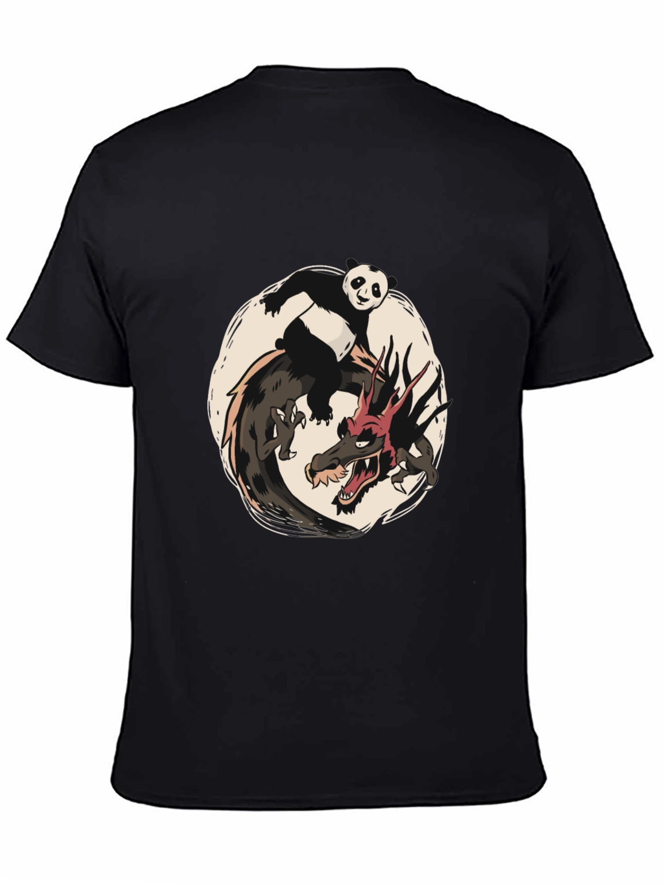 Panda and Dragon Graphic Tee - Unique Design