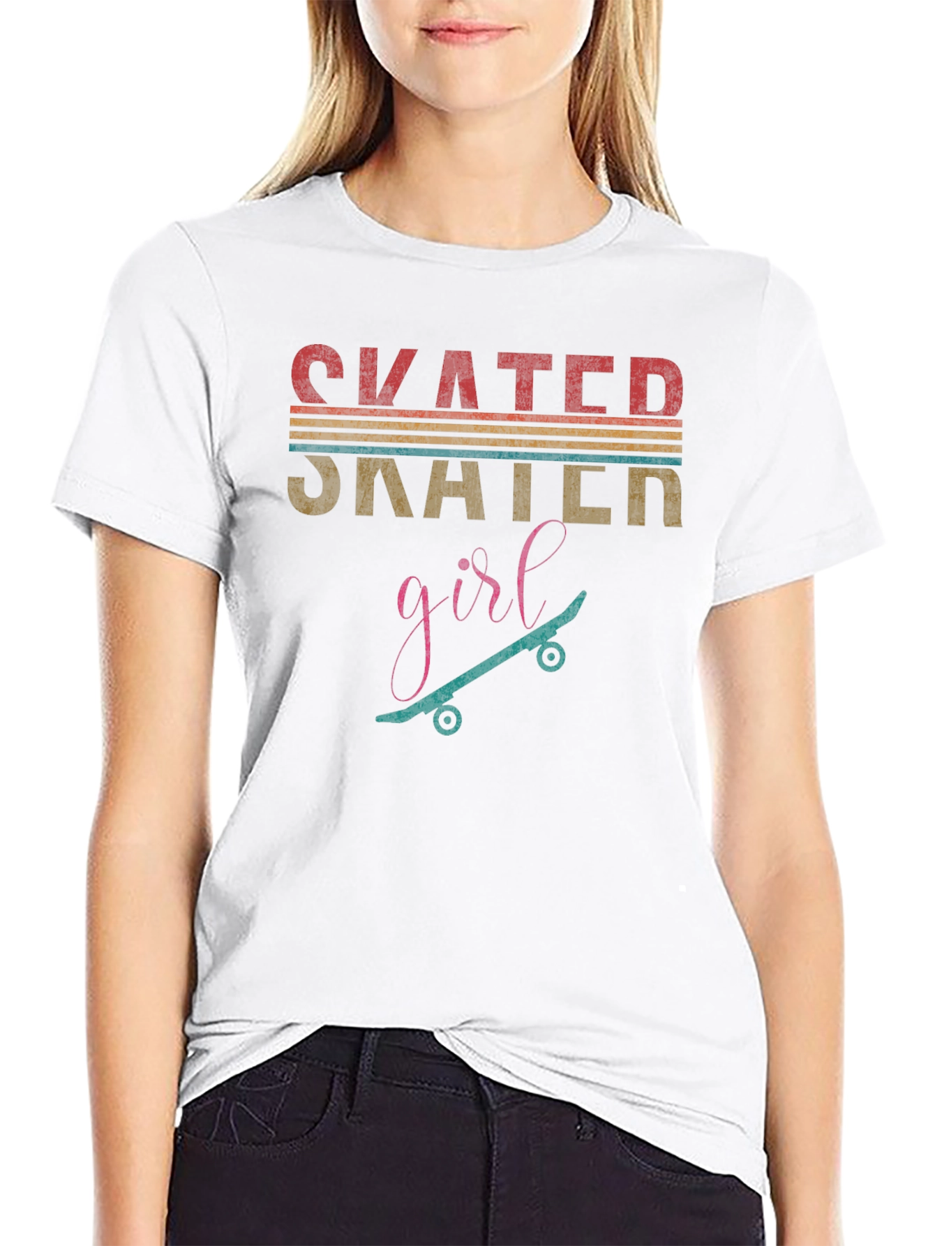 Skater Girl Graphic Tee - Retro Style