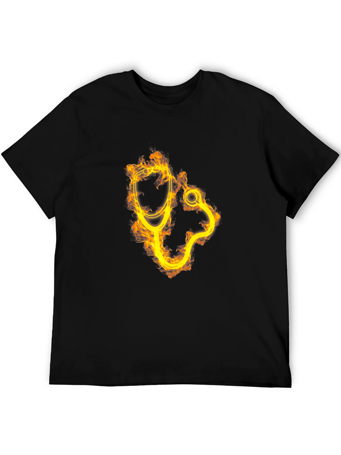 Fiery Stethoscope Graphic Tee - Medical Professional Apparel
