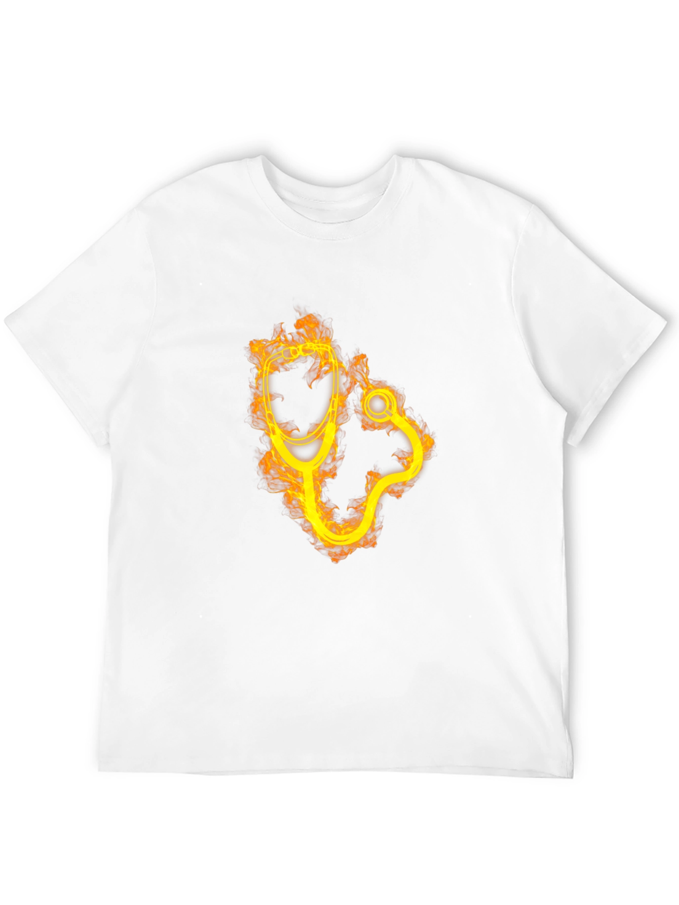 Fiery Stethoscope Graphic Tee - Medical Professional Apparel