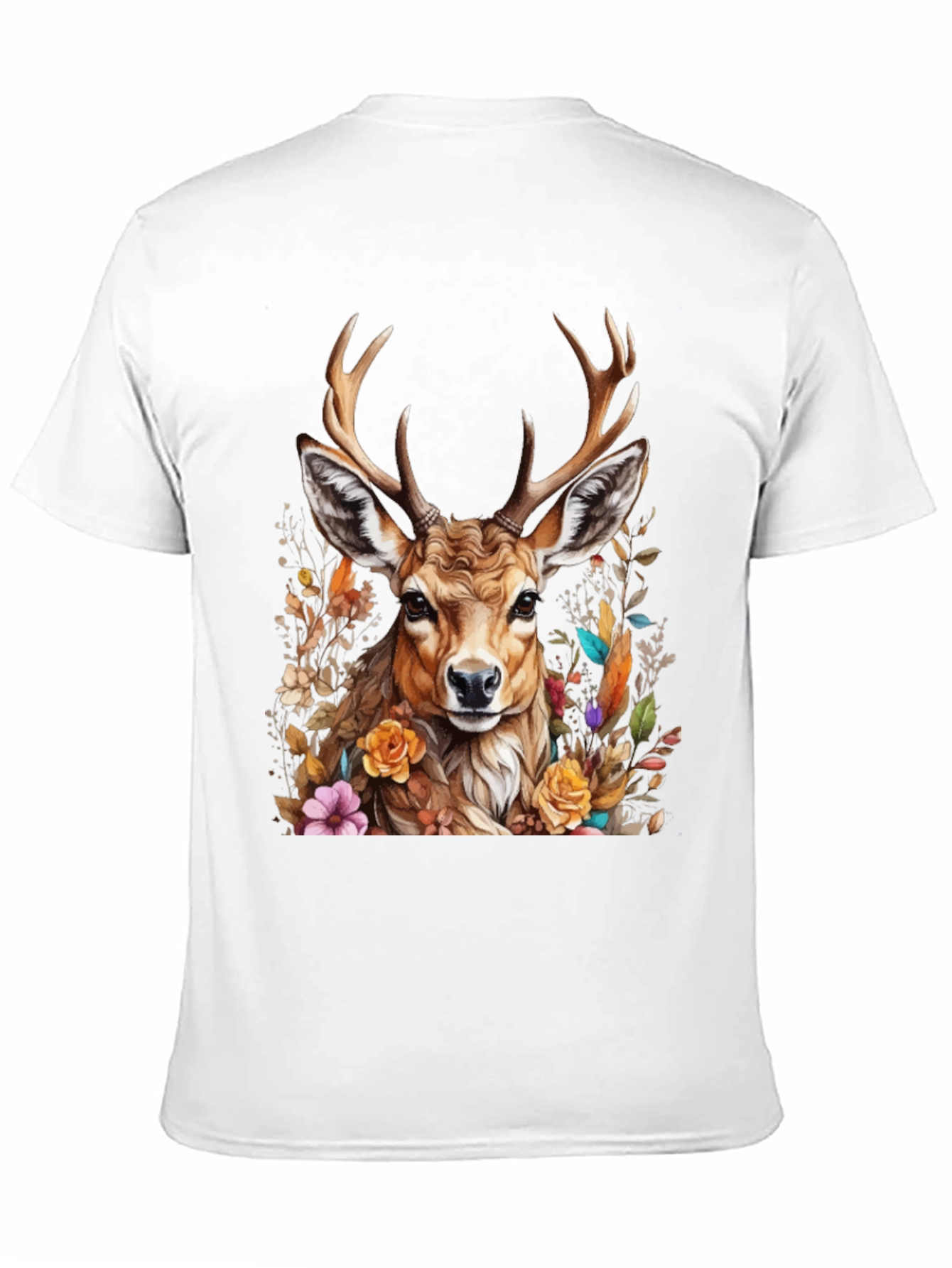 Deer Floral Graphic Tee - Nature Inspired Style