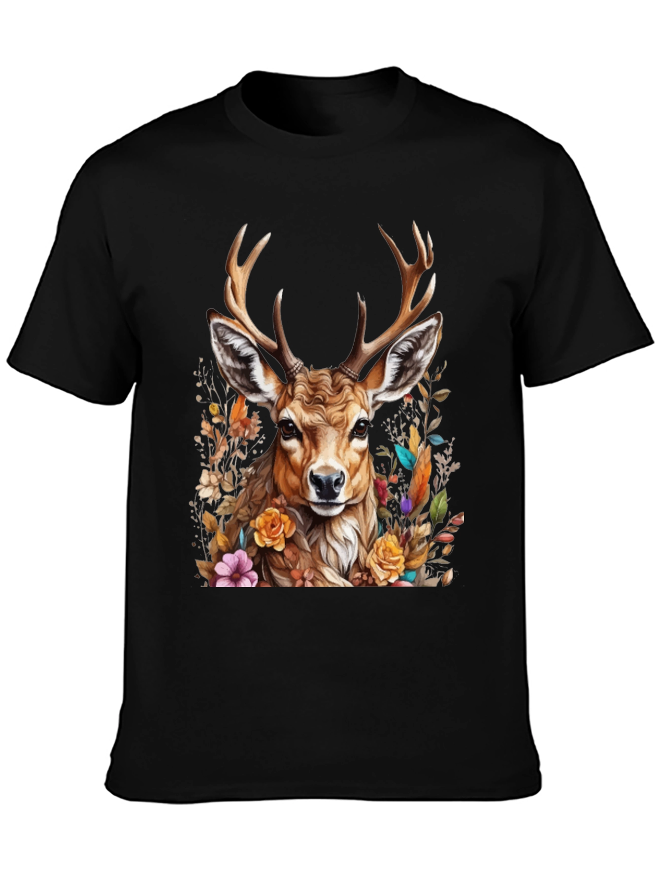 Deer Floral Graphic Tee - Nature Inspired Style