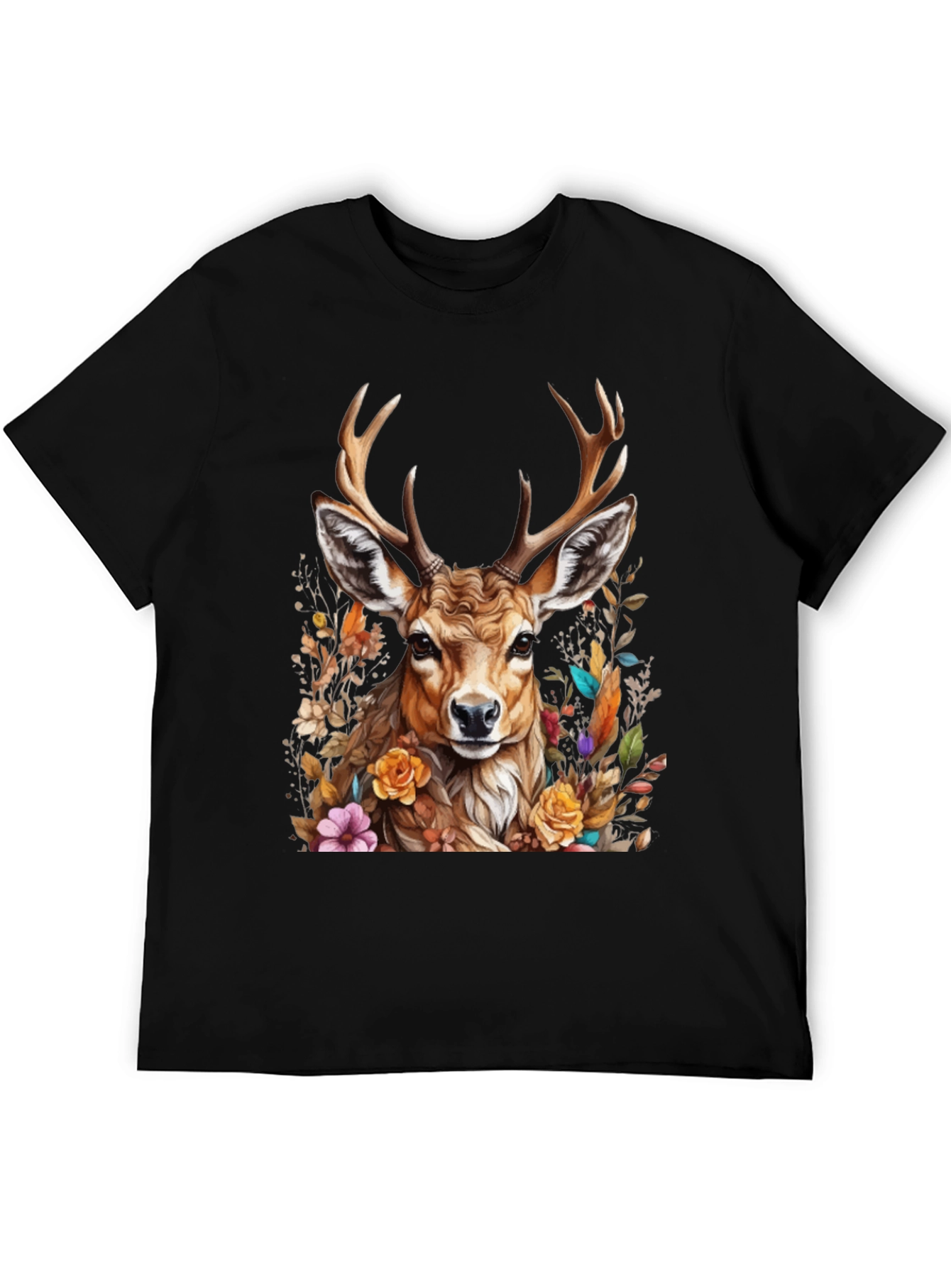Deer Floral Graphic Tee - Nature Inspired Style