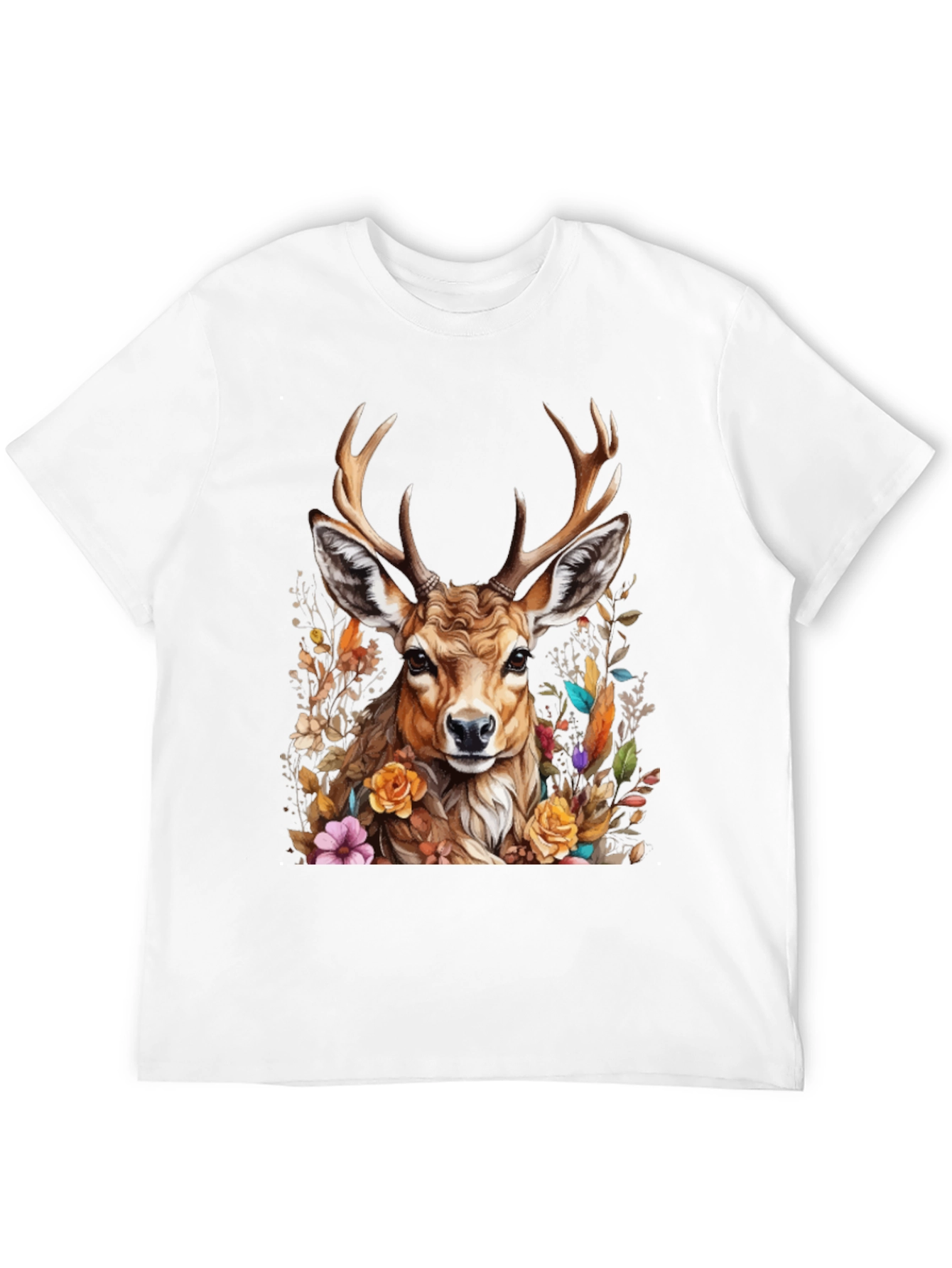 Deer Floral Graphic Tee - Nature Inspired Style