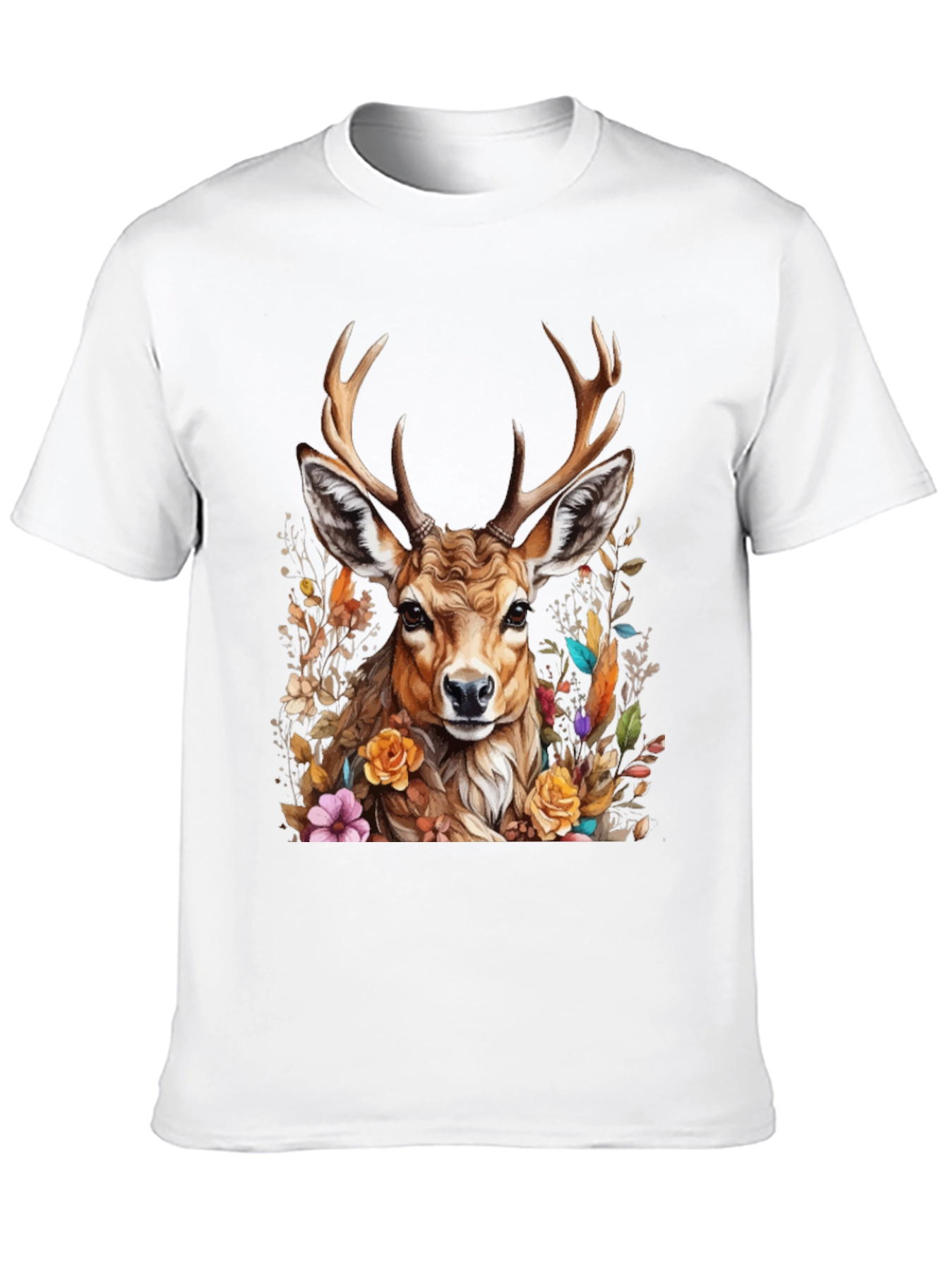 Deer Floral Graphic Tee - Nature Inspired Style