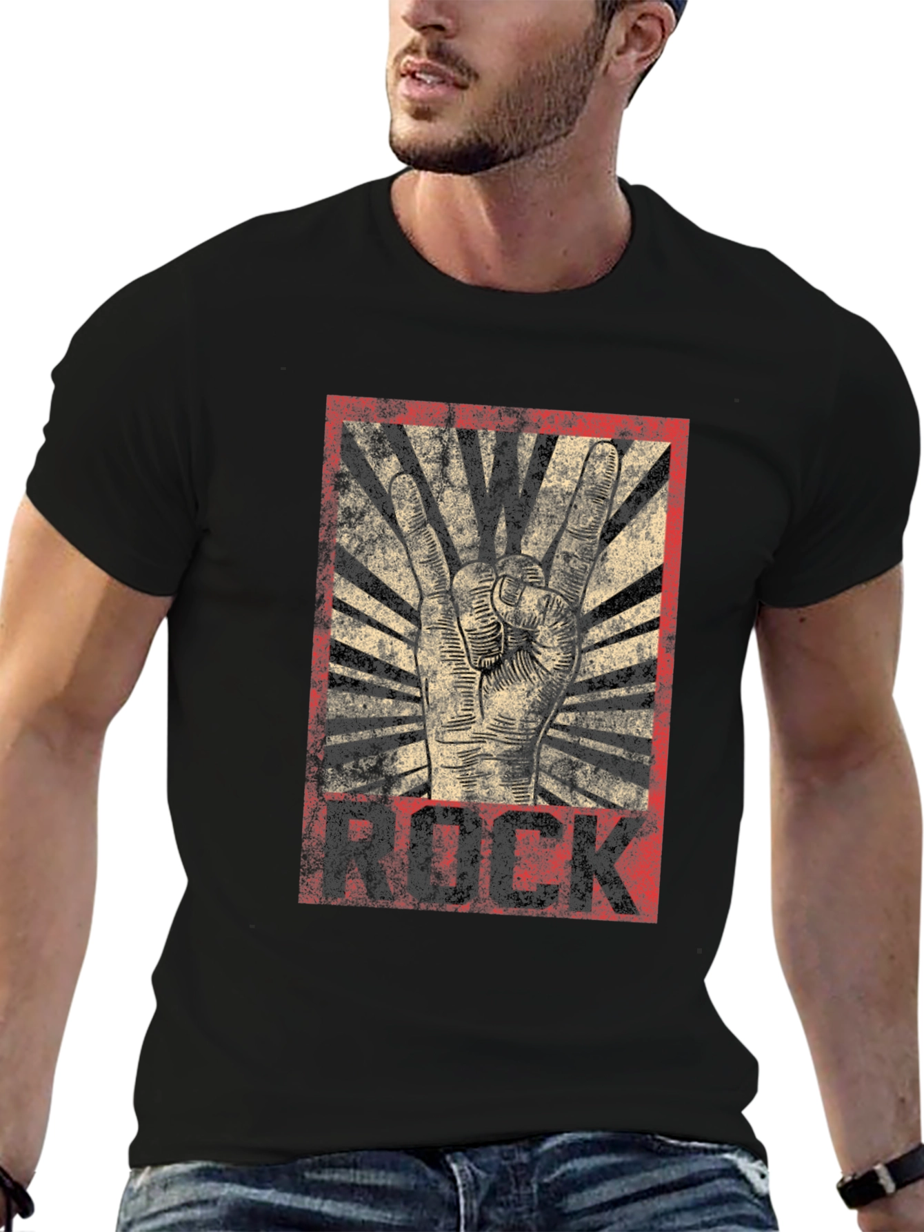 Rock Music Graphic T-Shirt - Black Cotton Tee