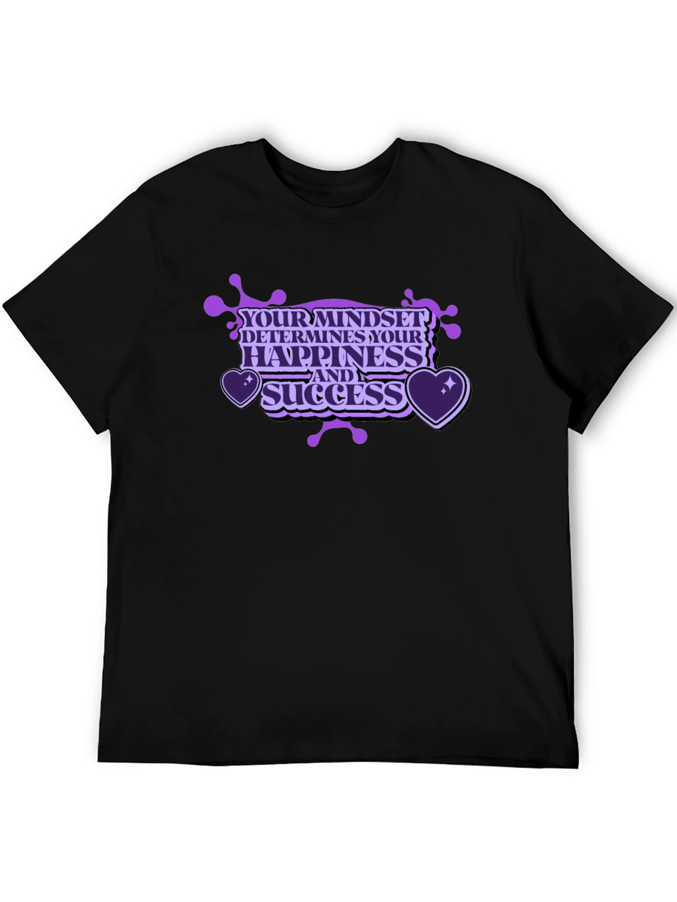 Mindset Happiness Success Black T-Shirt